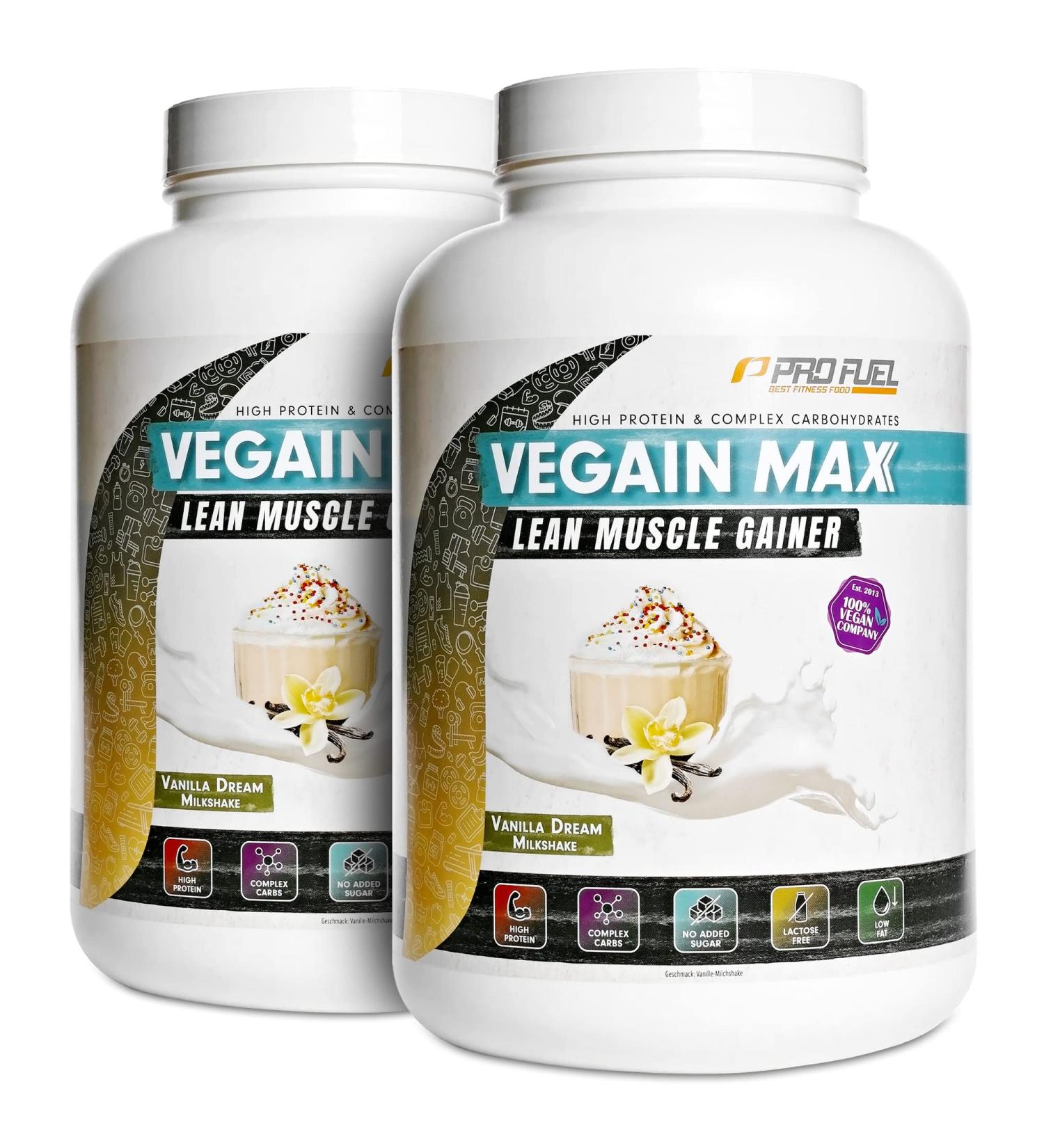 Weight Gainer Vanilla Dream Milkshake 2x3kg - 580+ Kcal Vegan Lactose-Free High Protein (30%+) | Max Muscle Mass Gainer - Buy Online on GoSupps.com