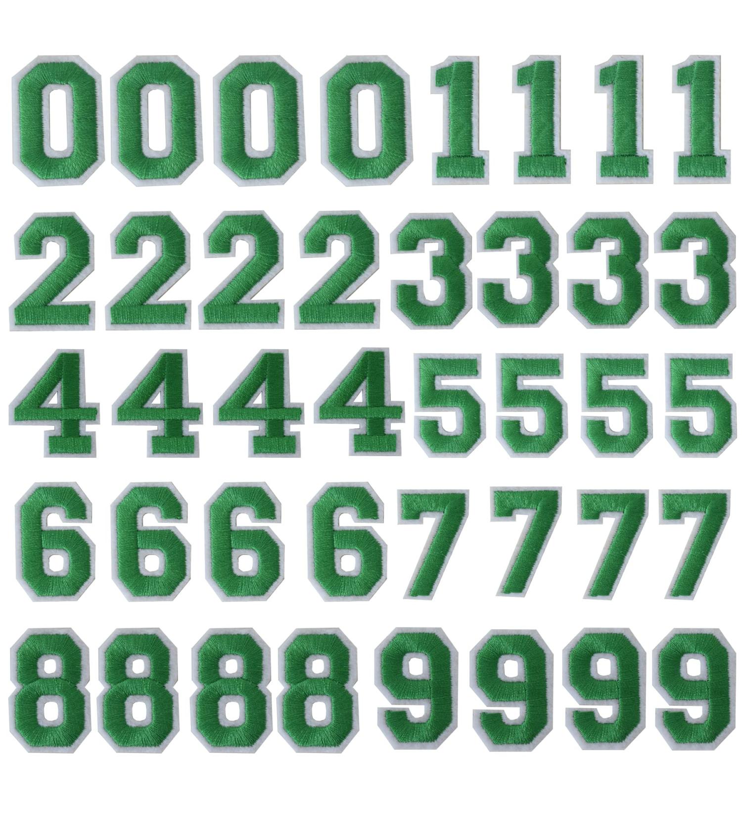 TACVEL 40-Piece Green Iron-On Numbers Patches - DIY Applique for Clothes, Dress, Hat, Socks, Jeans - Number 0-9 Pack for Creative Accessories - Buy Online on GoSupps.com