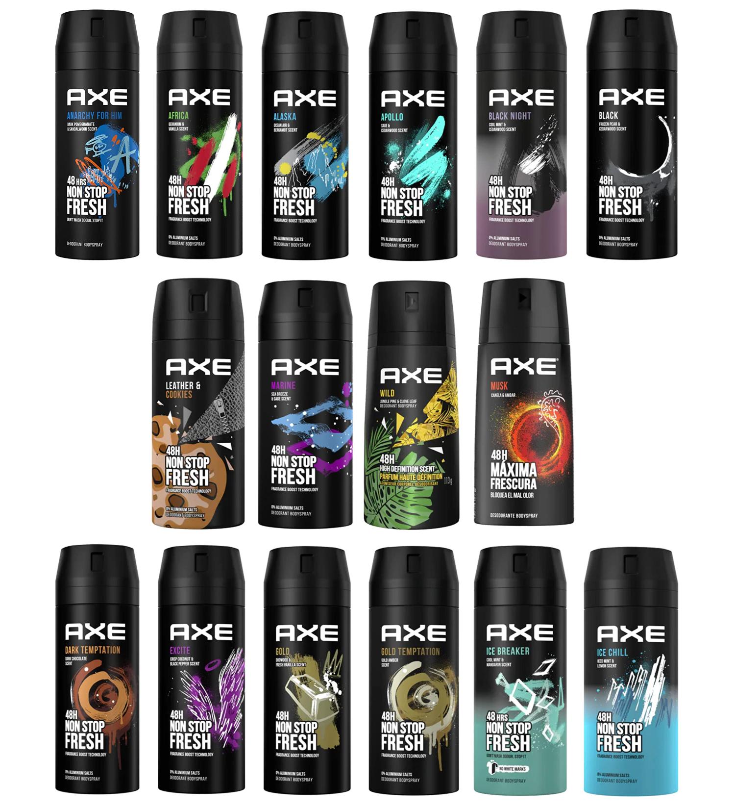 AXE Body Spray Deodorant Antiperspirant Variety Pack - 12 x 150ml/5.07oz - Buy Online on GoSupps.com