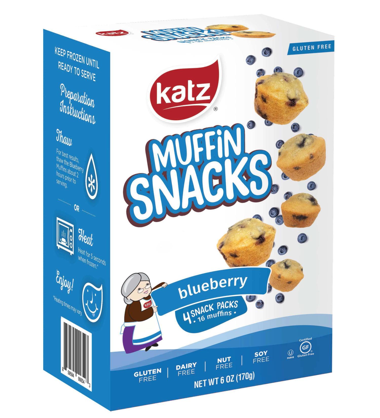 Katz Gluten Free Blueberry Muffin Snacks - Delicious 6 OZ Treats - Buy Online on GoSupps.com