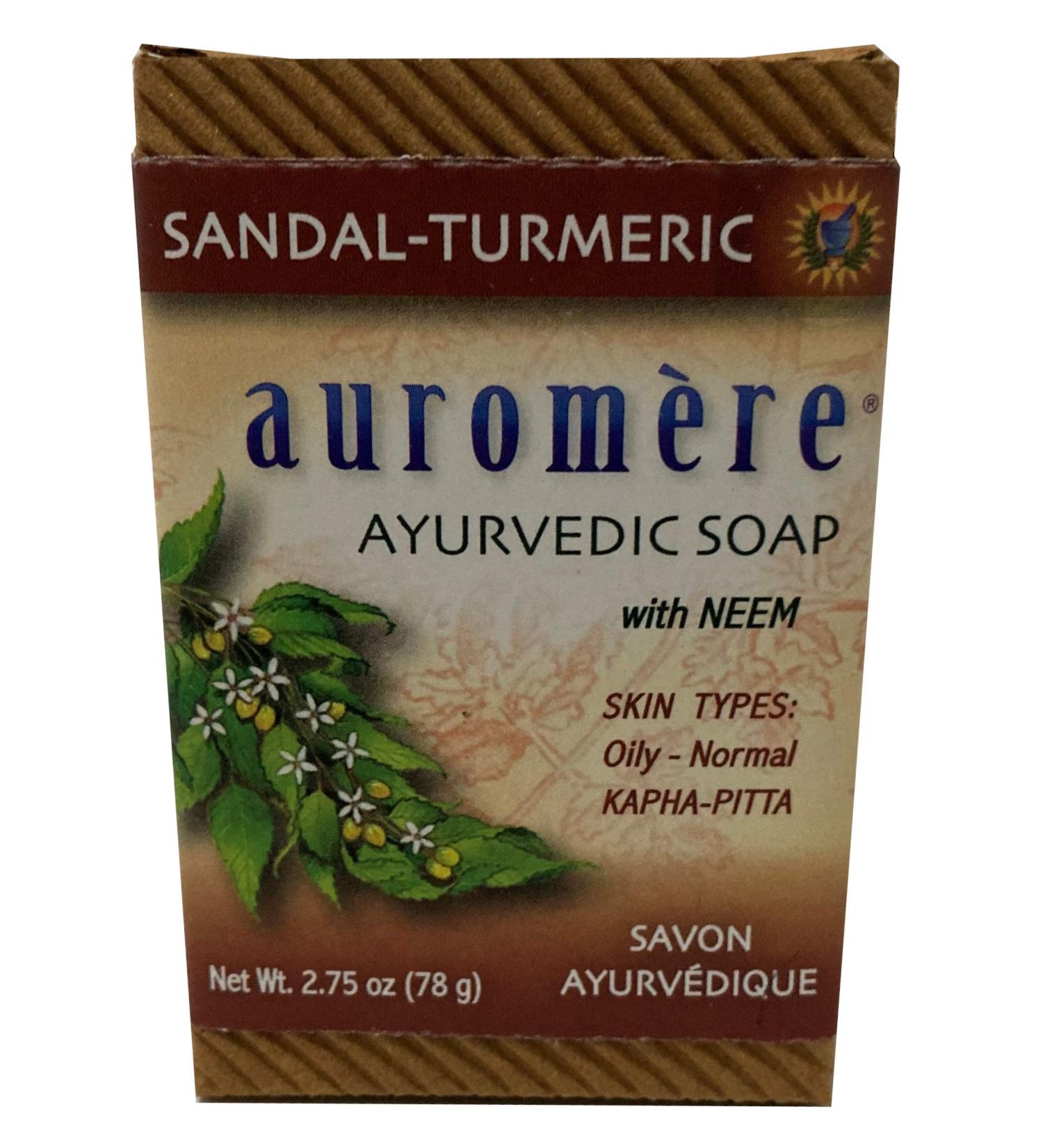 Auromere Sandalwood Turmeric Bar Soap - Natural 2.75 Oz | International Shipping Available - Buy Online on GoSupps.com