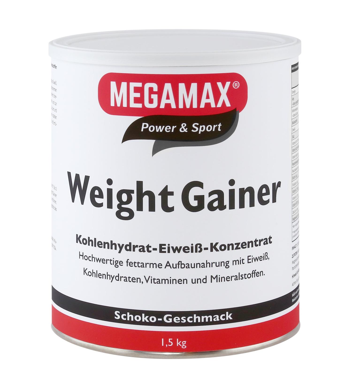 Megamax Weight Gainer Schoko 1.5 kg - Low-Fat Carbohydrate Protein Drink for Muscle Mass & Weight Gain | Ideal for Strengthening & Underweight - Buy Online on GoSupps.com