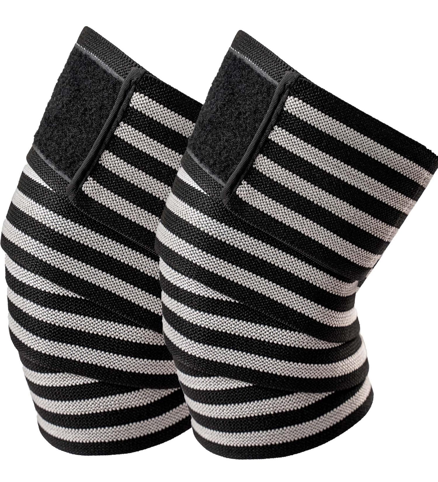 Serichamk Grey Black+Grey Knee Wraps for Weightlifting - Support and Stability - Buy Online on GoSupps.com