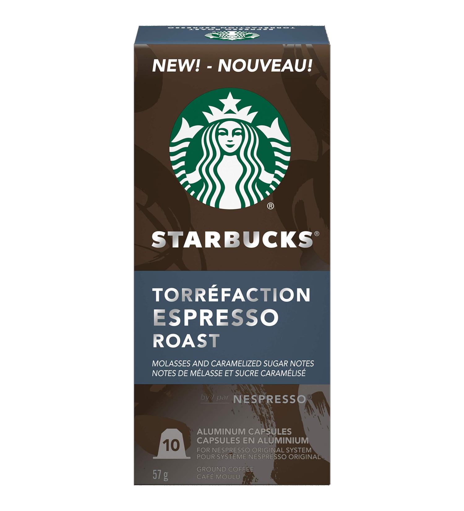 Starbucks by Nespresso Espresso Roast Nespresso Coffee Capsules Original Line Compatible 5 X 10 Nespresso Coffee Pods 50 Count Espresso 10 count (Pack of 5) - Buy Online on GoSupps.com
