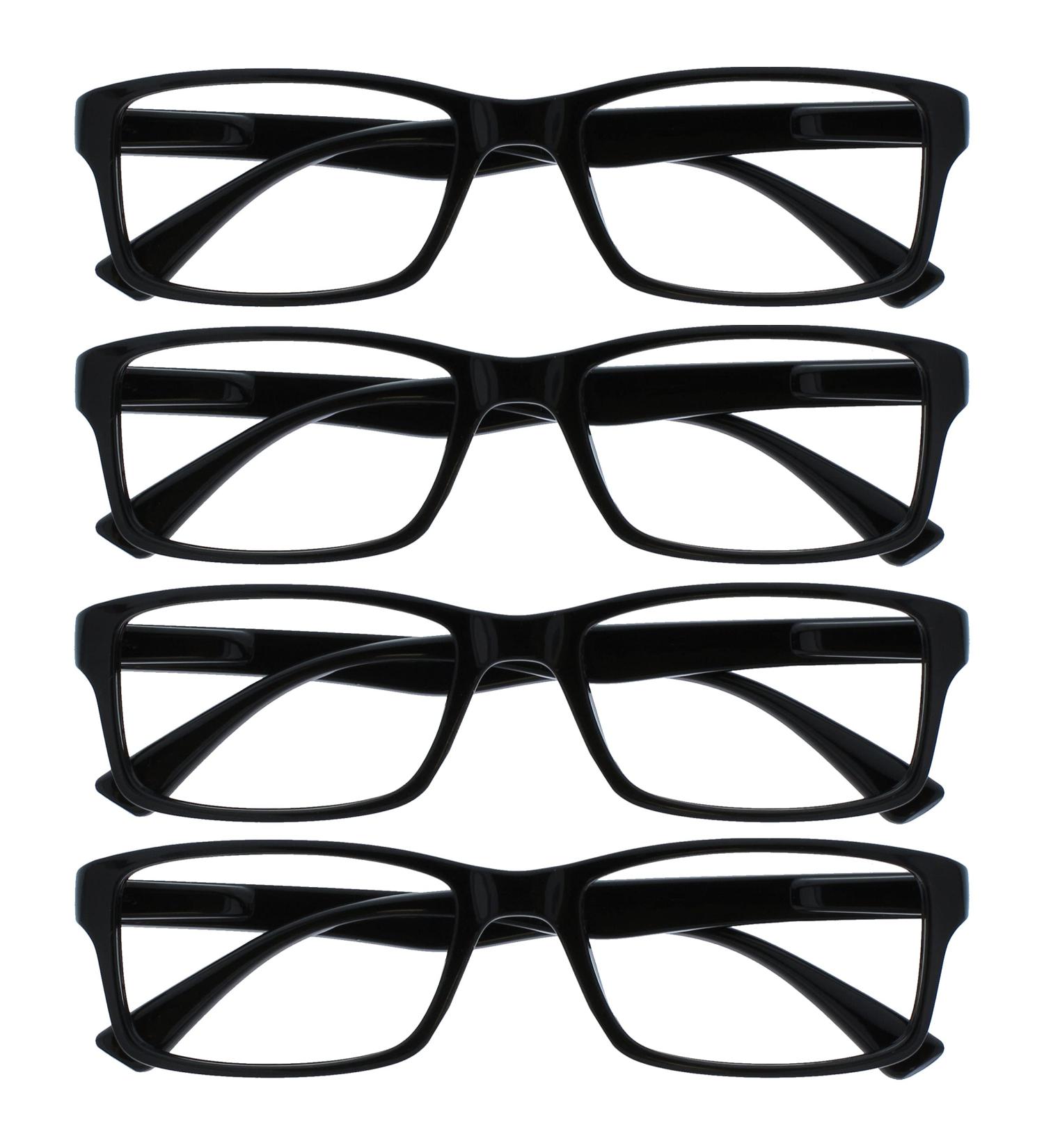 Black Reading Glasses Value Pack - UVR4092BK +2.00 Diopters for Men & Women - Clear Lens | The Reading Glasses Company - Buy Online on GoSupps.com