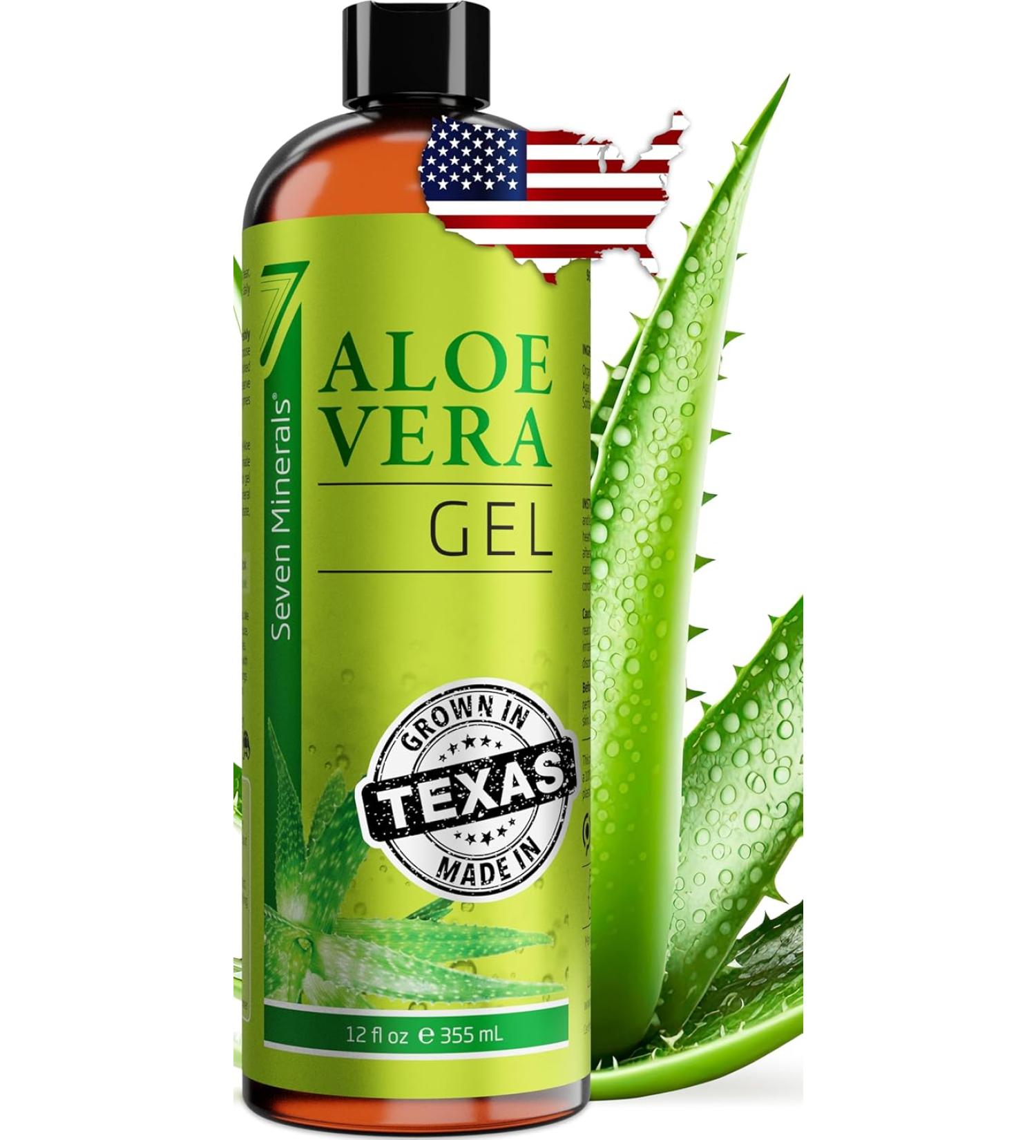 Organic Aloe Vera Gel - Pure Aloe From Freshly Cut Plant - No Xanthan, Absorbs Rapidly - 12 oz - Buy Online on GoSupps.com