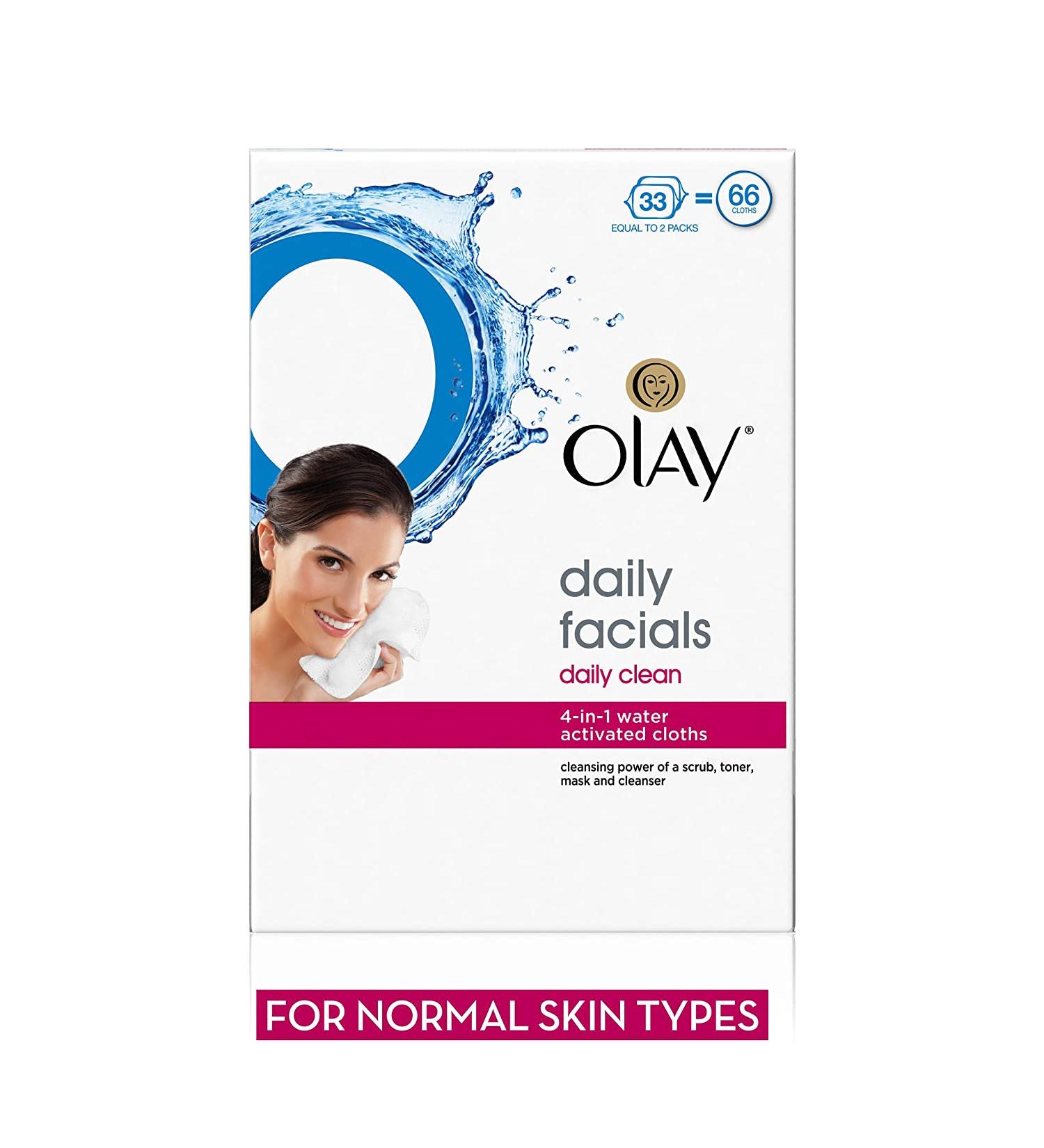 Olay Daily 4-in-1 Facial Cloths - Normal Twin Pack (66 Count) | Cleansing  Exfoliating  Moisturizing - Buy Online on GoSupps.com