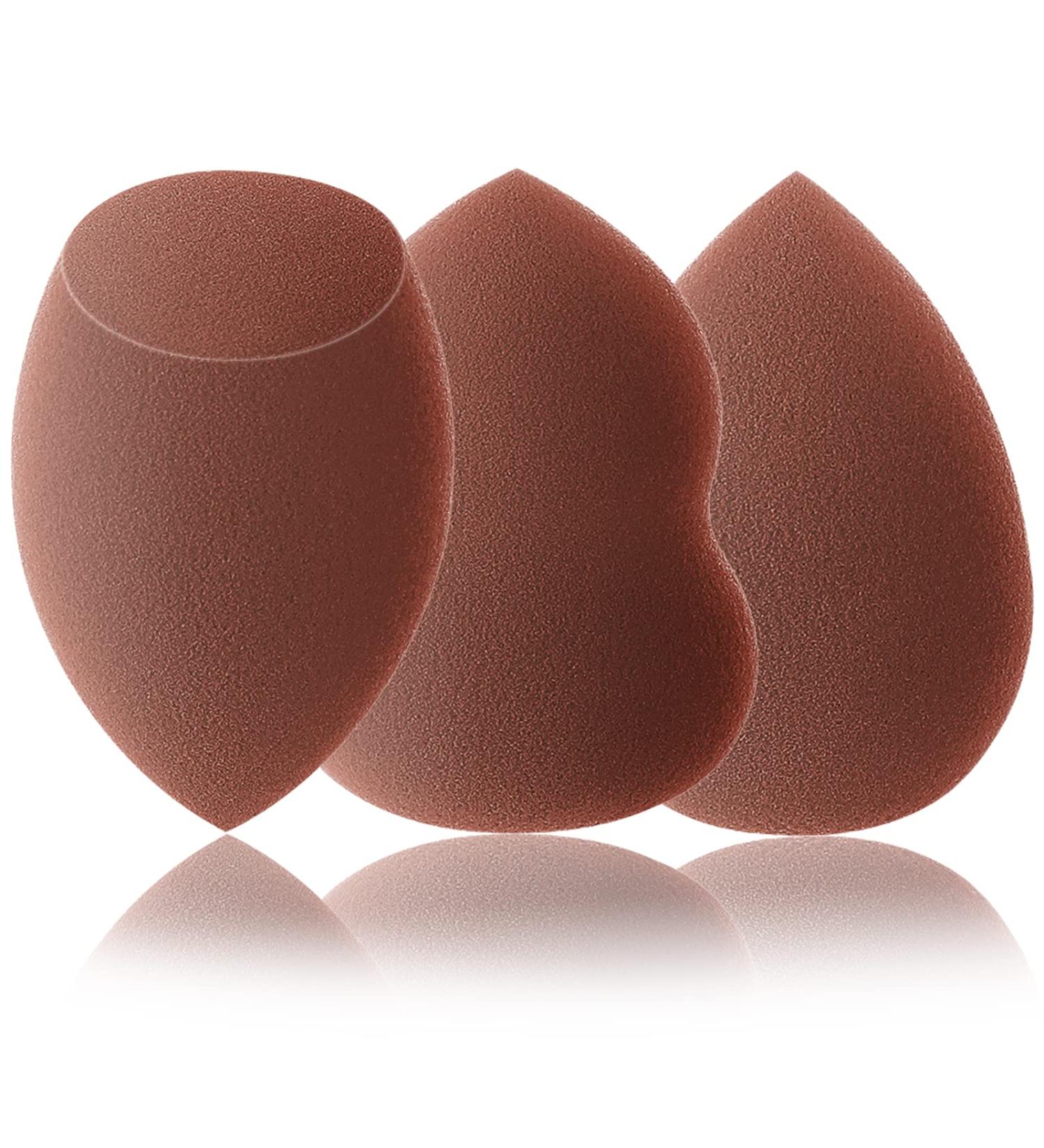 TCPENG Makeup Sponge for Blending Liquid Foundation Cream & Powder - Easy to Clean Super Soft & Non Latex Beauty Blender Concealer Applicator (3 Pack Brown) - Buy Online on GoSupps.com