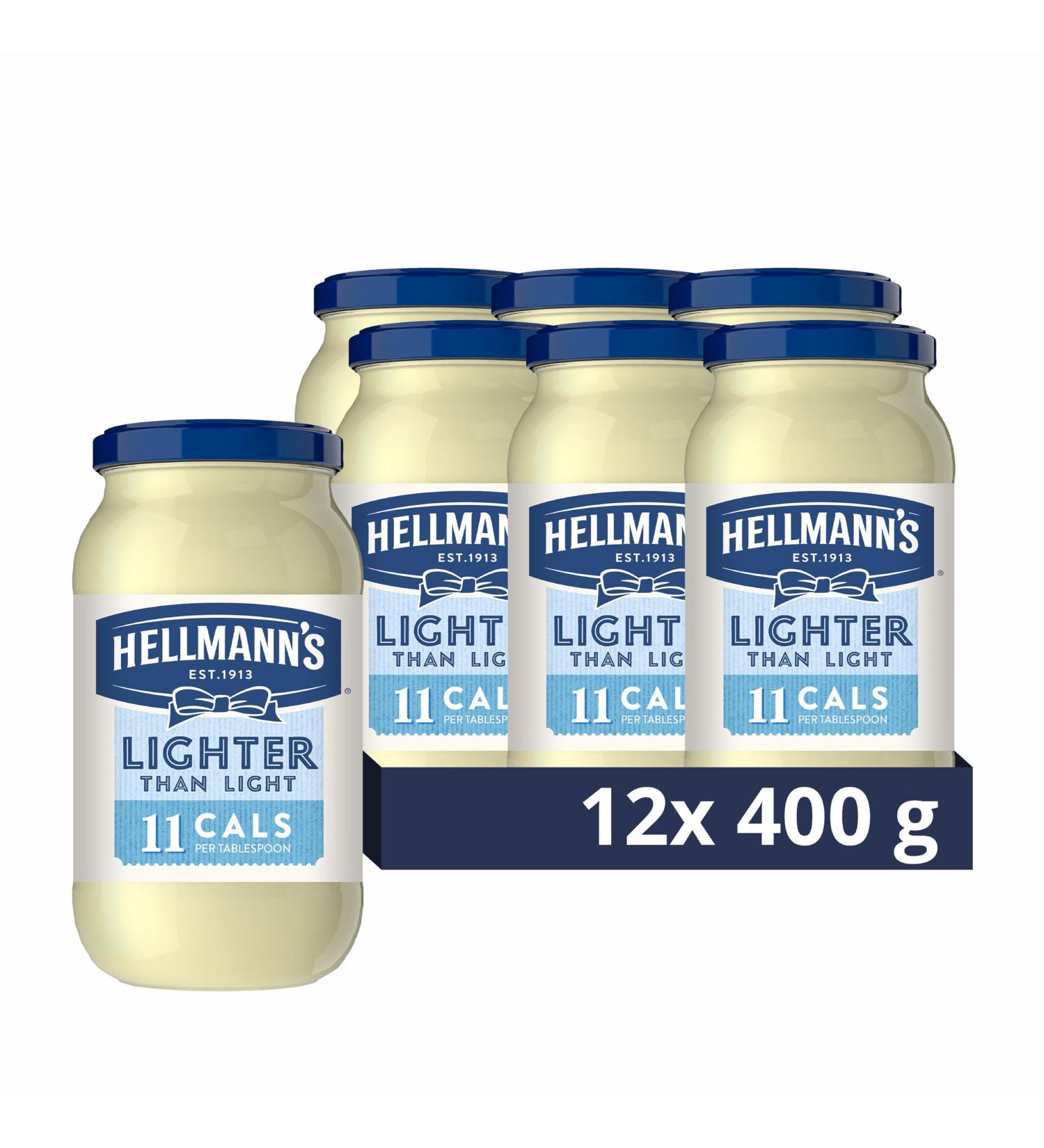 Hellmann's Lighter Than Light Mayonnaise same great taste light mayo for sandwiches wraps and salads 12x 400 g - Buy Online on GoSupps.com