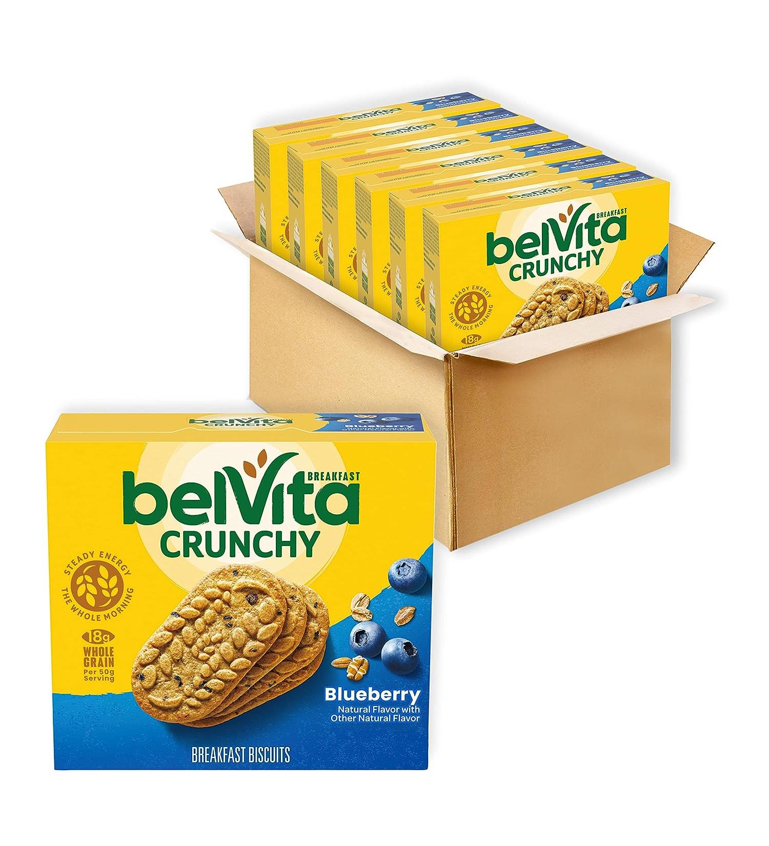 Belvita Blueberry Breakfast Biscuits - 6 Boxes (5 Packs, 4 Biscuits Each) | Healthy Snack - Buy Online on GoSupps.com