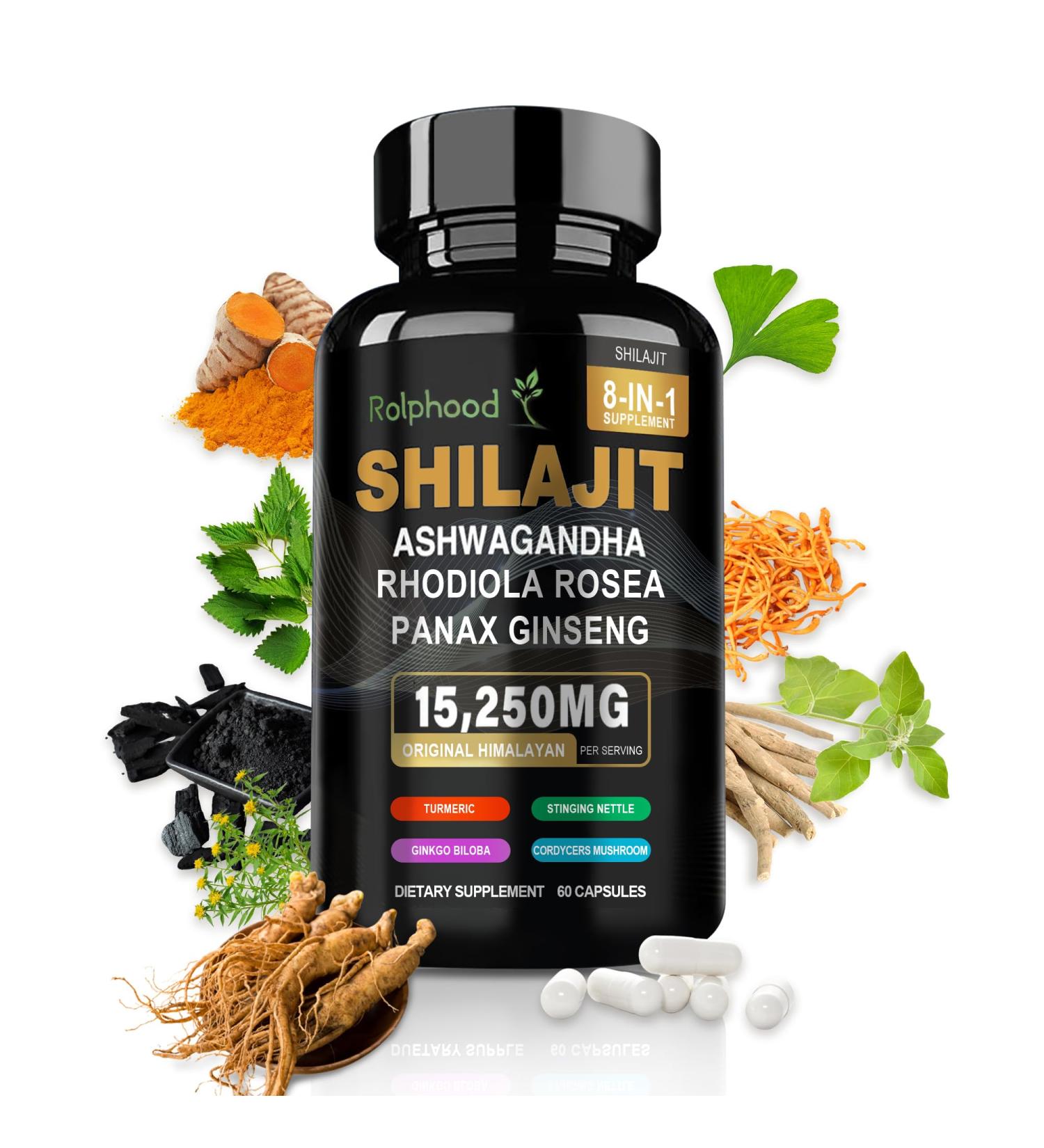 Shilajit for Men/Women - Pure Himalayan Organic,Shilajit Capsules with Ashwagandha,Supplements 60 Capsules Alternative to Resin,Drops & Gummies - Buy Online on GoSupps.com