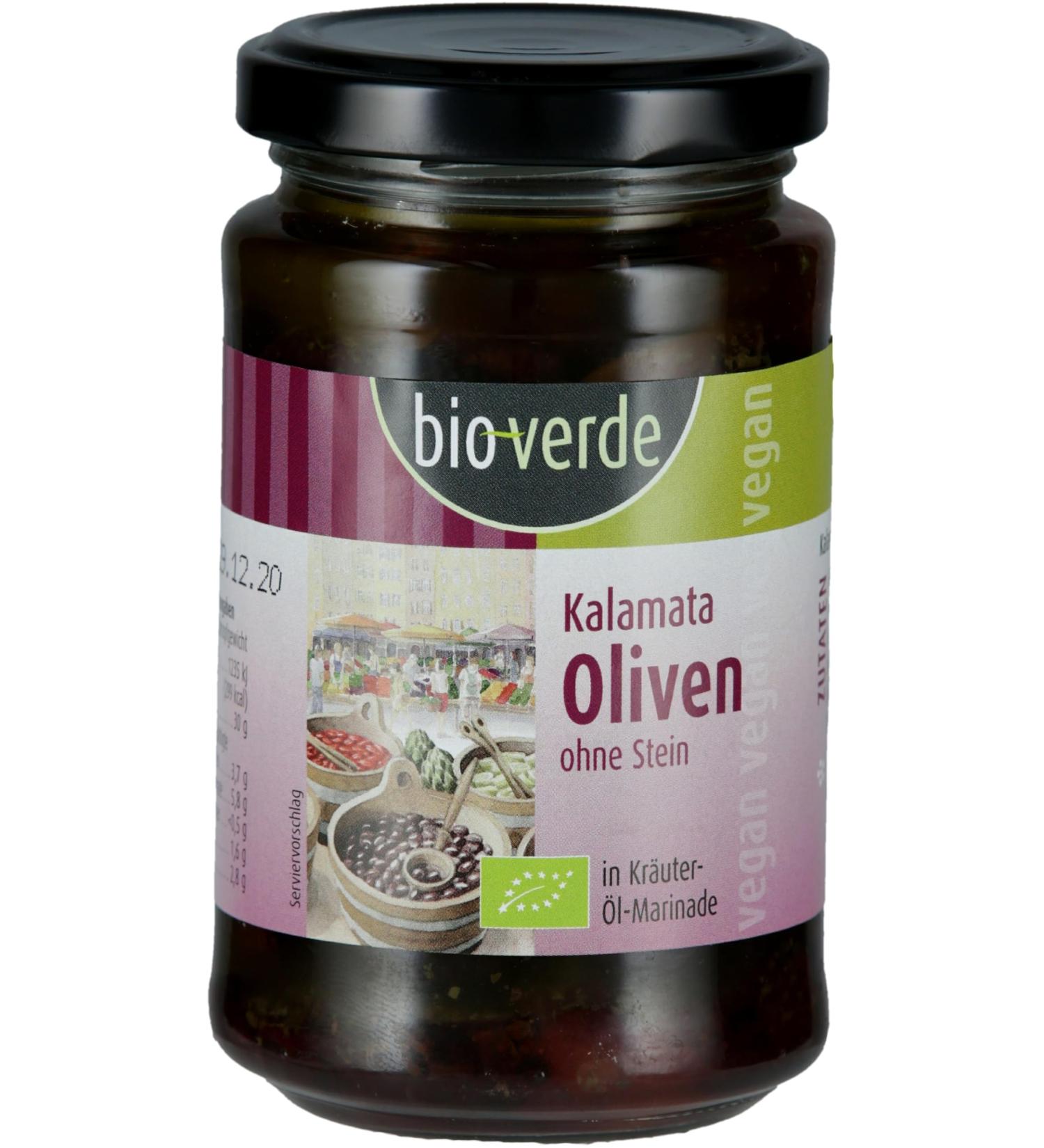 bio-verde Black Kalamata olives without stones (2 x 200 gr)