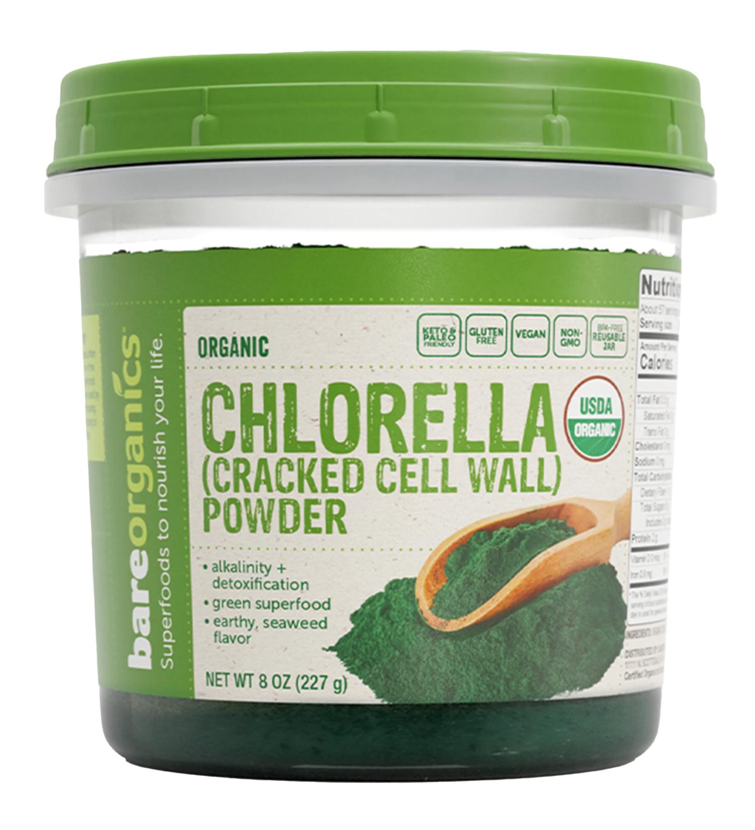 Bare Organics 12522 Chlorella Powder 8 Ounce Chlorella 8 Ounce (Pack of 1)