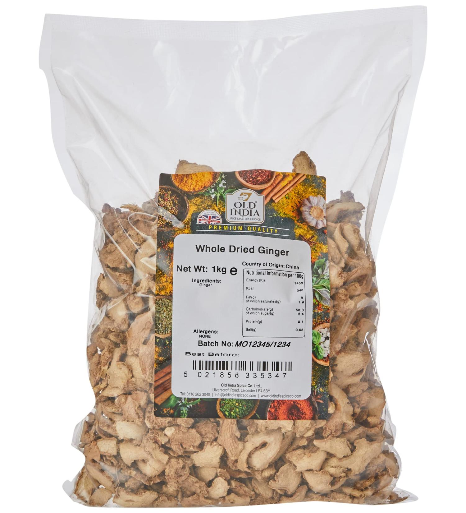 Old India Whole Dried Ginger 1 Kg - Buy Online on GoSupps.com