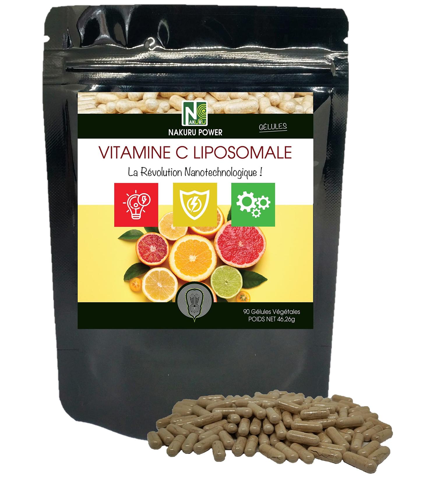 NAKURU | Vitamine C Liposomale | Gamme Power | Fabriqu en France | "La R volution Nanotechnologique !" | (90 G lules V g tales de 514mg / Poids Net: 46 26g) 90 unit (Lot de 1) - Buy Online on GoSupps.com