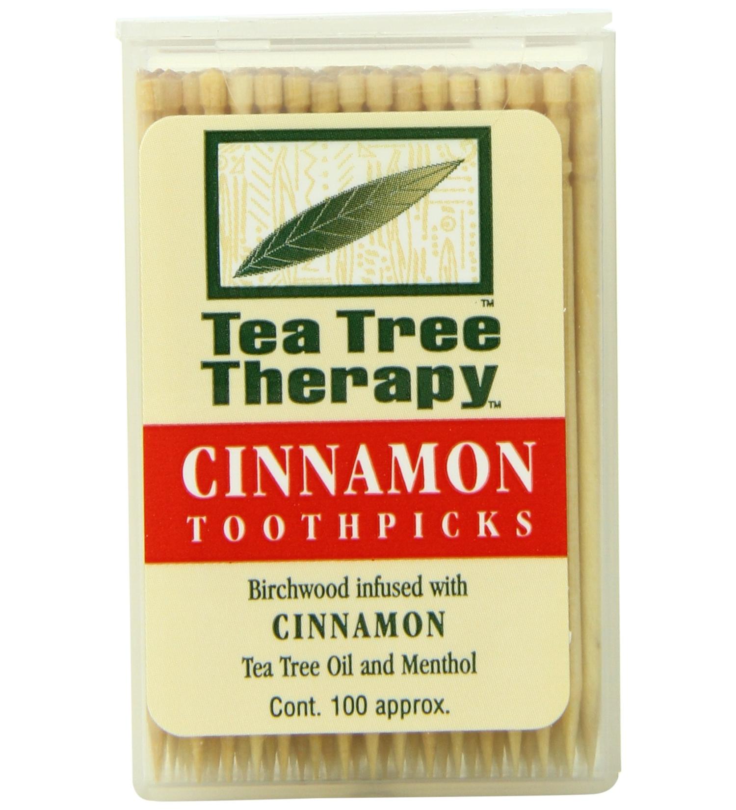 Tea Tree Therapy Toothpicks Cinnamon 100 pieces 100 pieces (1 pack)