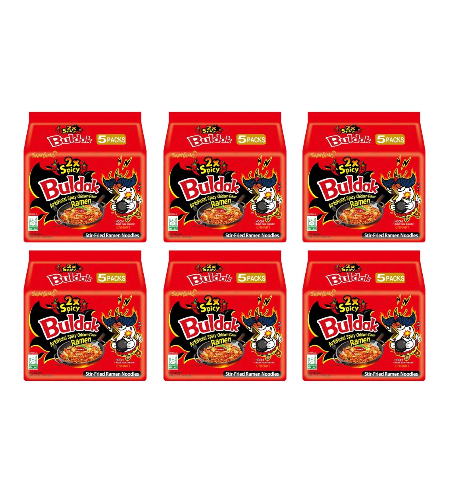 CNMART Samyang Double Spicy 2x Spicy Hot Chicken Flavour Ramen Noodles (Pack of 30) - Buy Online on GoSupps.com