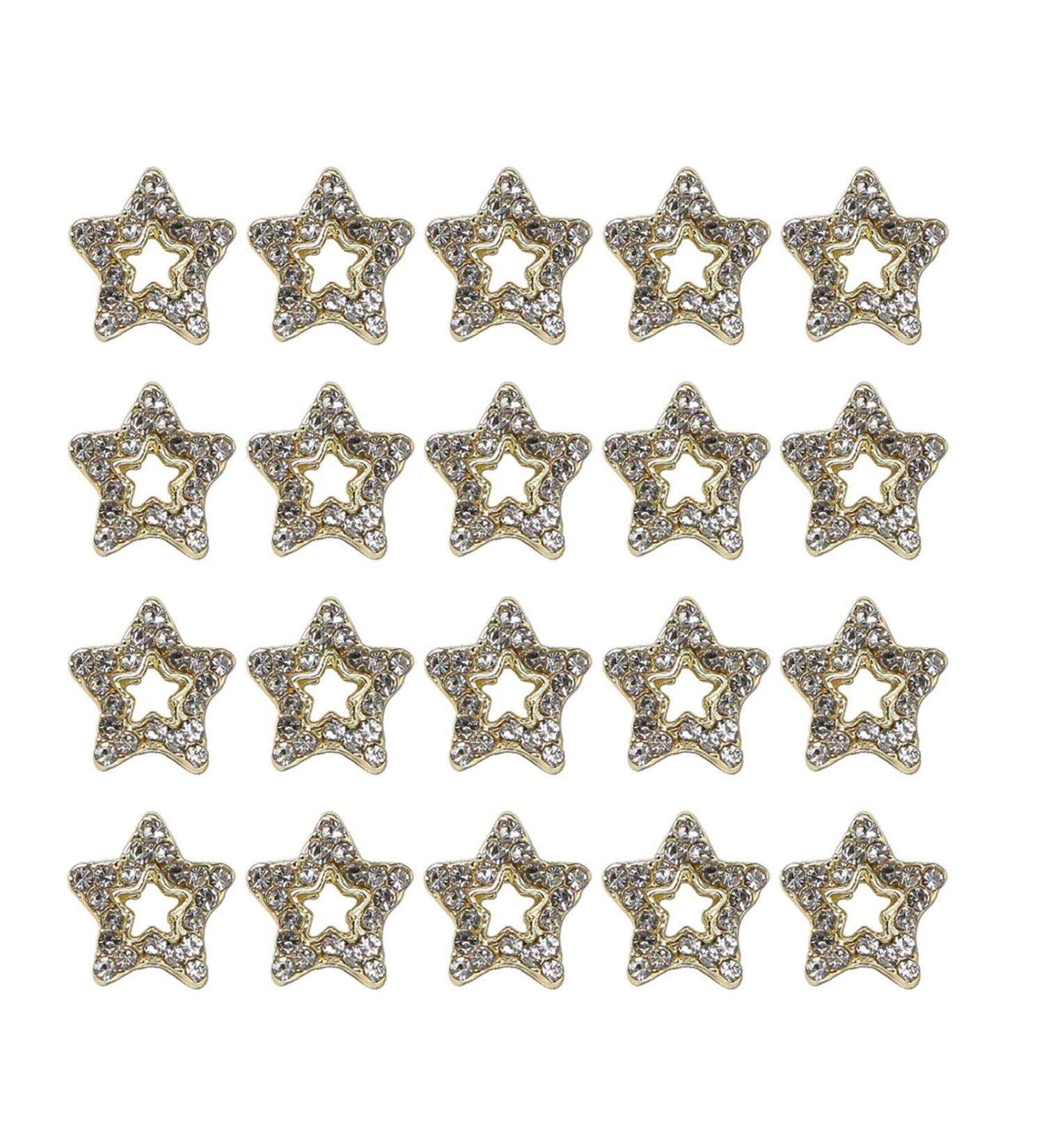 FEIlei 20 Pieces Dangling Star Nail Charms 3D Rhinestones Stars Charms Star Nail Charms - Buy Online on GoSupps.com