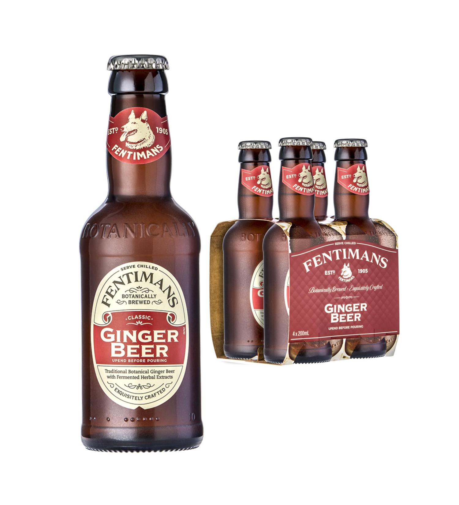 Fentimans Ginger Beer 4 x 200ml - Buy Authentic Craft Brewed Ginger Beer Online - International Shipping Available - Buy Online on GoSupps.com