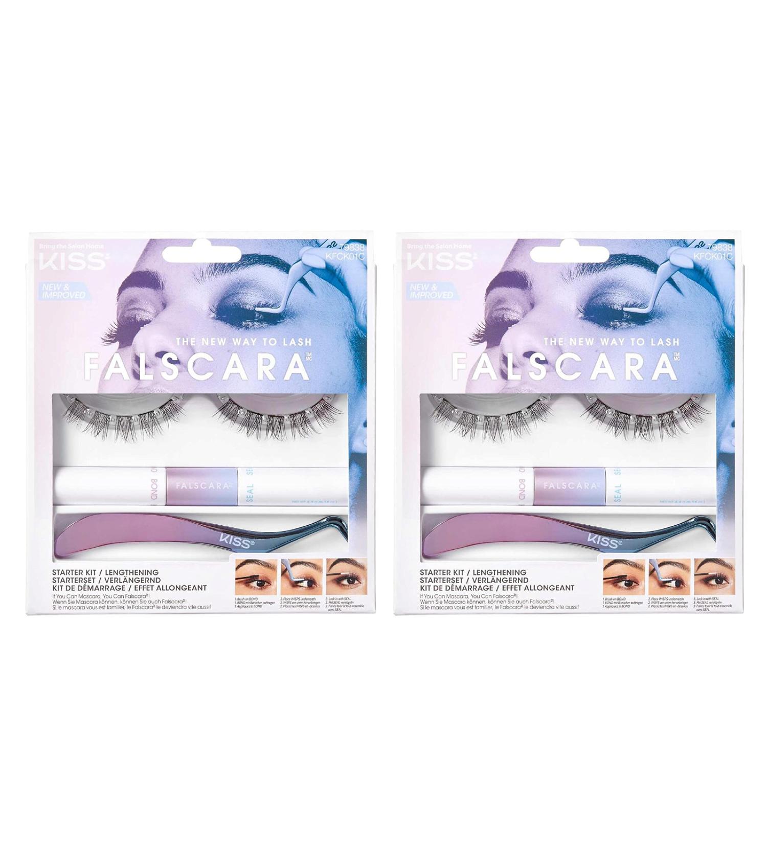 Kiss Falscara Eyelash Starter Kit Lengthening 2-Pack - Natural Eyelash Extensions - Buy Online on GoSupps.com