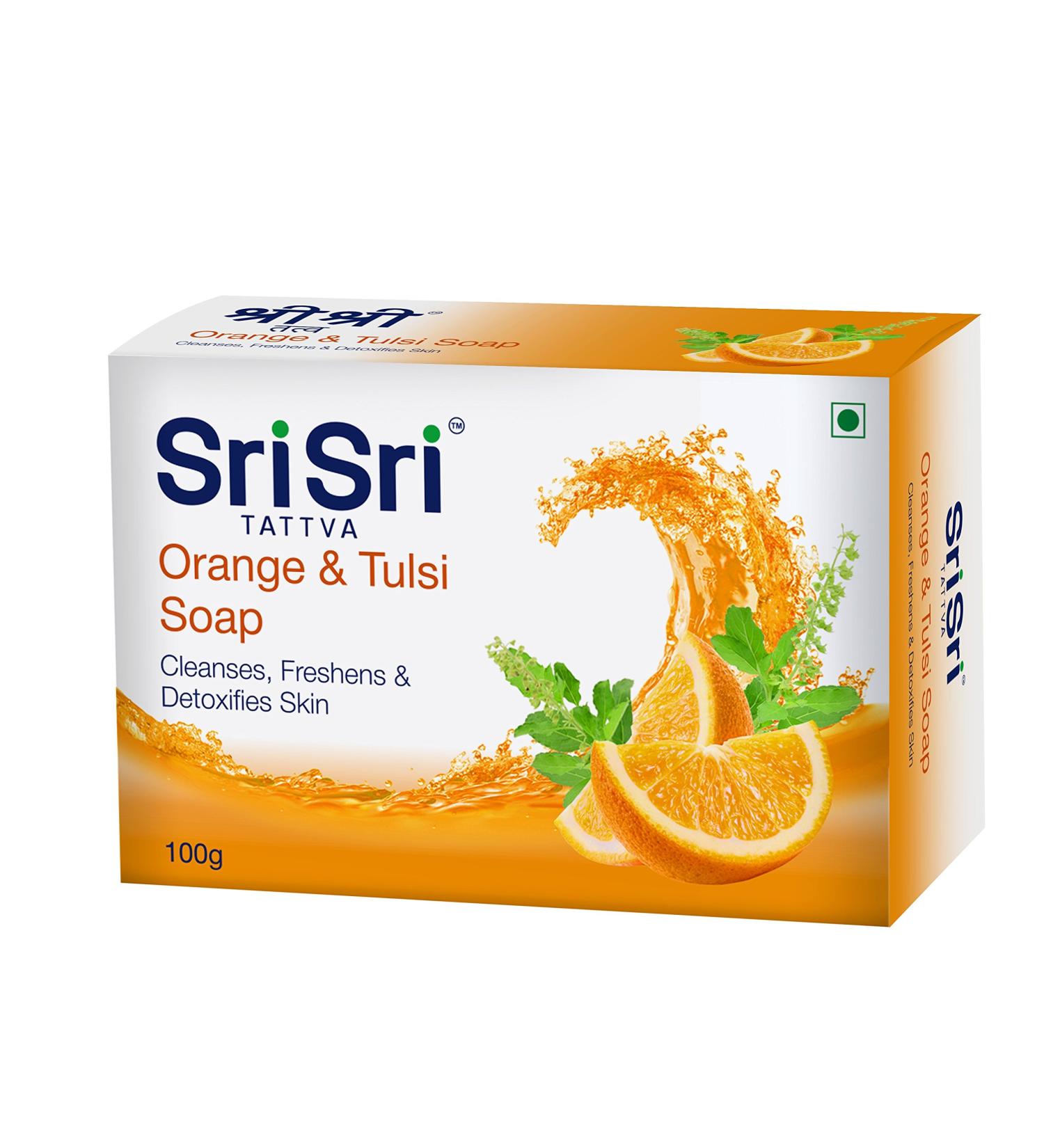 Sri Sri Tattva Orange and Tulsi Soap 100g pack of 5
