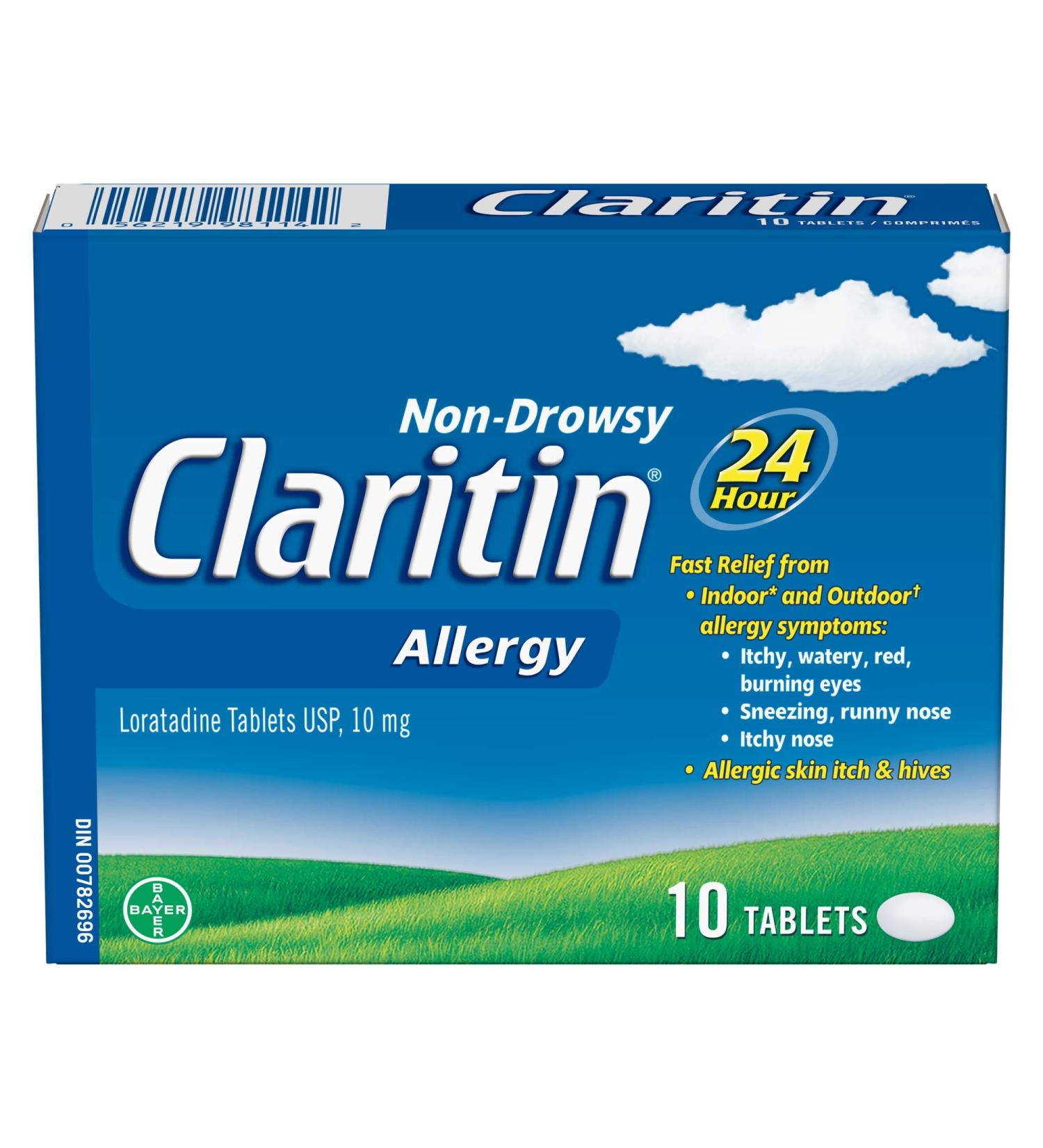 Claritin Allergy Medicine 24-Hour Non-Drowsy Relief 10 mg 10 Tablets - Buy Online on GoSupps.com