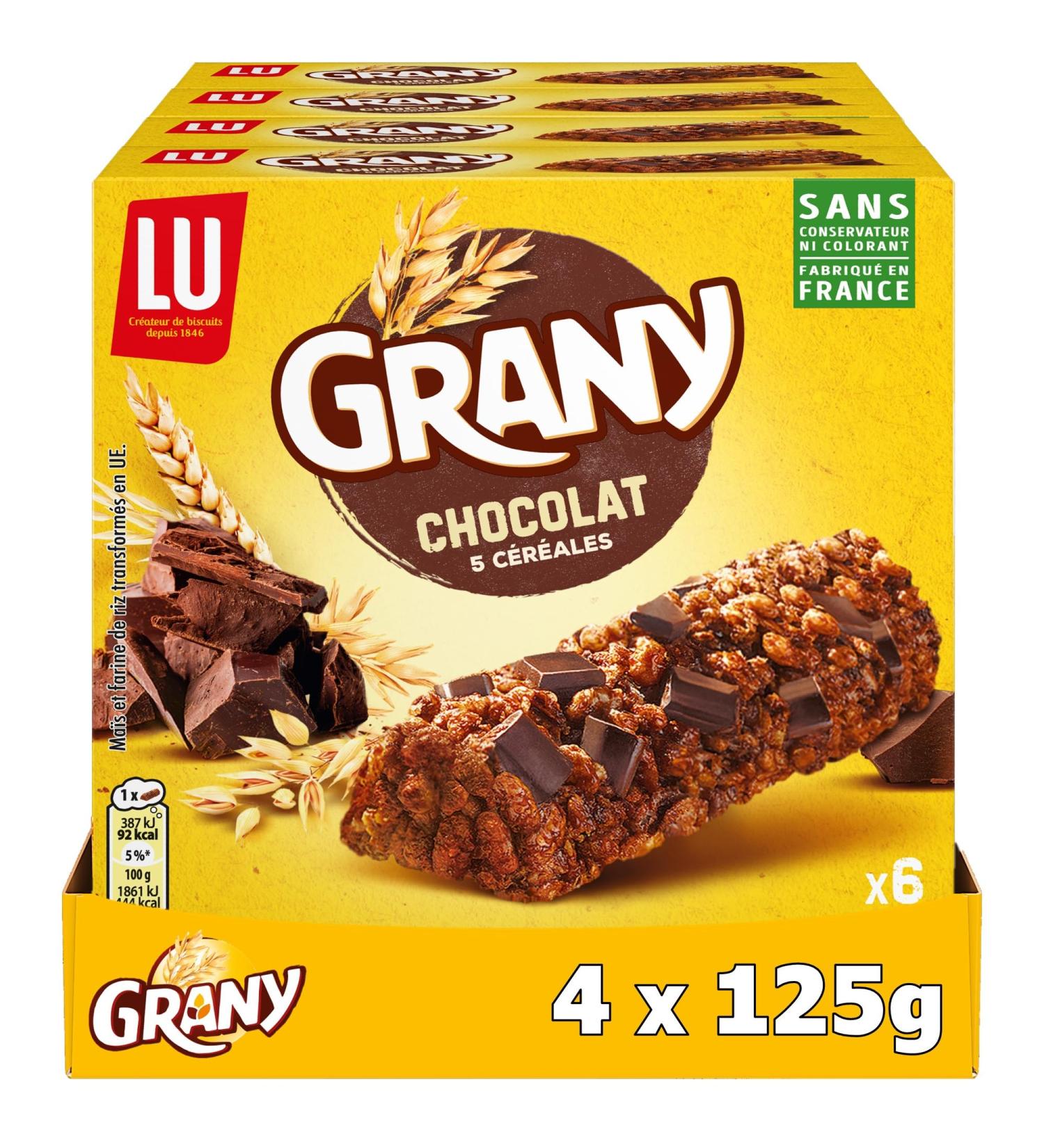 LU Grany - 4 Boxes of 6 Chocolate Bars - 5 Cereals and Chocolate - Pack of 4 Individual Bags - Practical Pocket Size - Made i - Buy Online on GoSupps.com