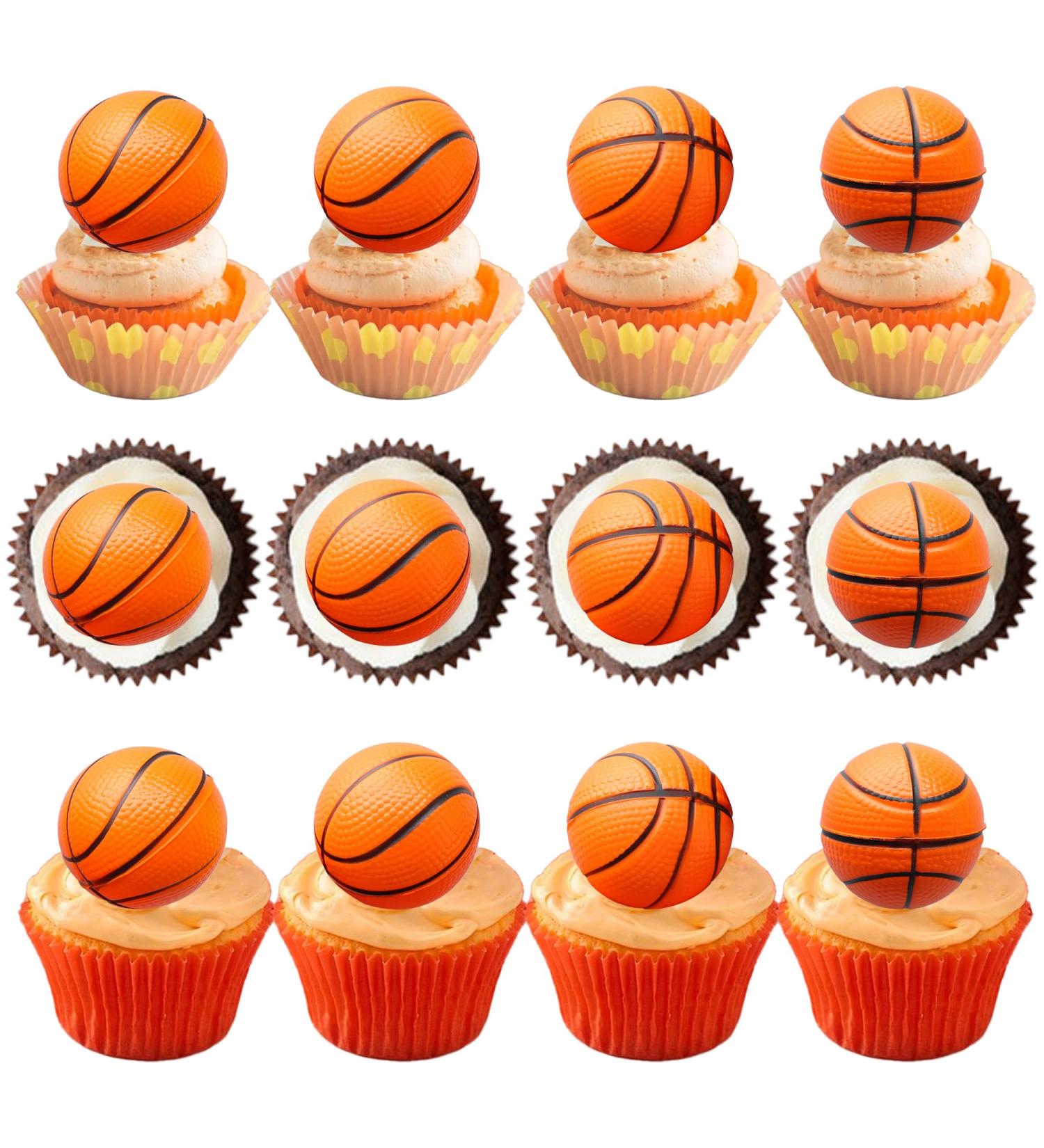 Ephlyn 10 Pack 3D Basketball Cupcake Toppers Basketball Cake Toppers Decorations for Sports Theme Baby Shower Birthday Party Cake Decorations Supplies Style 15 - Buy Online on GoSupps.com