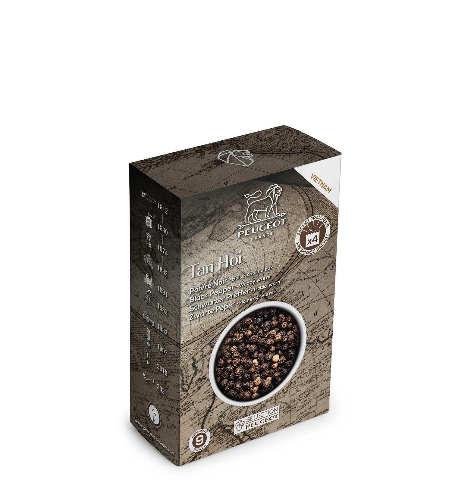 Peugeot Saveurs TAN HOI Black Pepper Sachet 80g | Premium Spice for Gourmet Cooking - Shop Internationally - Buy Online on GoSupps.com