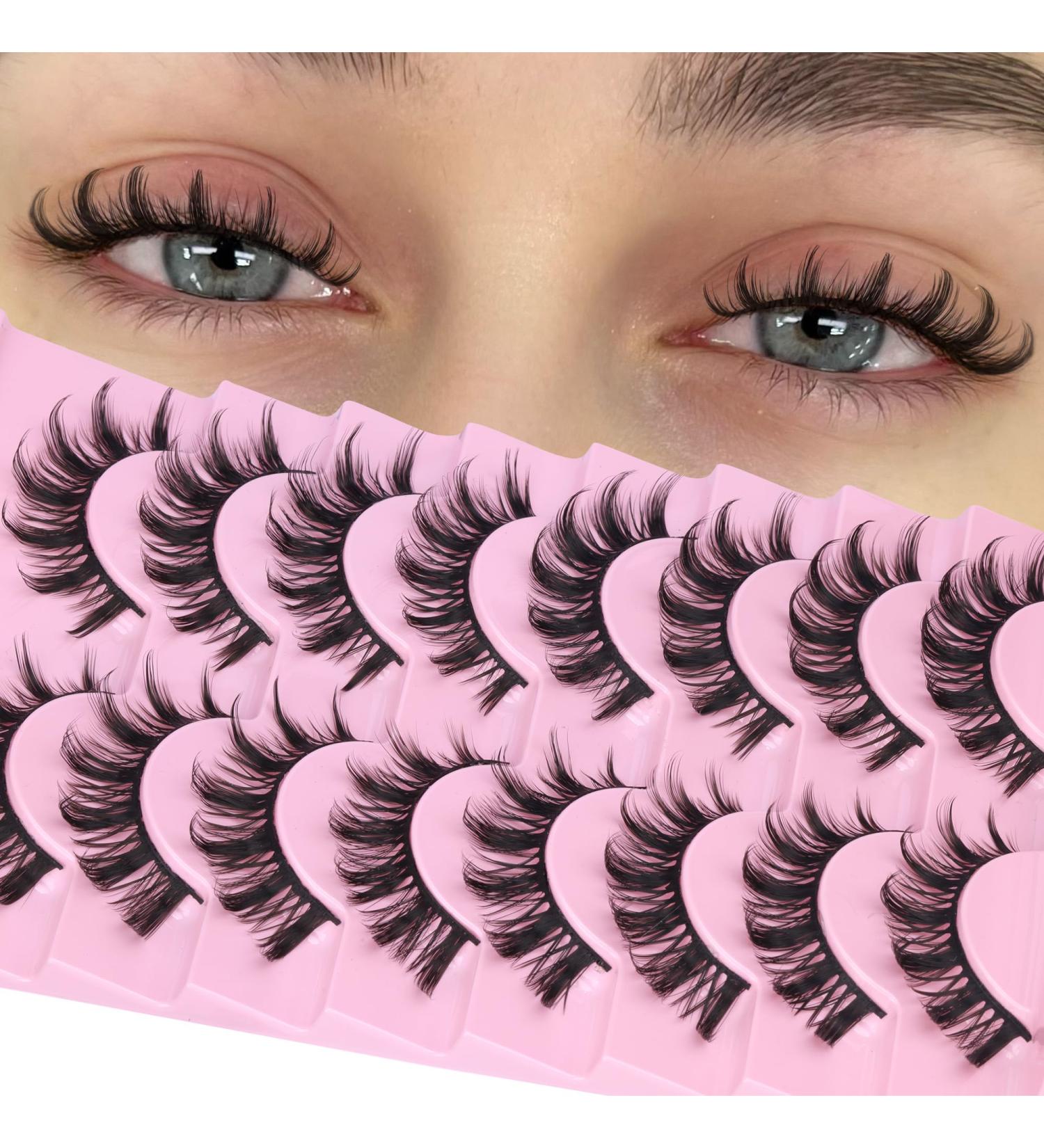 Manga Lashes | Wispy Cat Eye False Eyelashes | 8 Pairs Natural Look | Anime Russian Strip Lashes by Ruairie Z - Shop Internationally - Buy Online on GoSupps.com