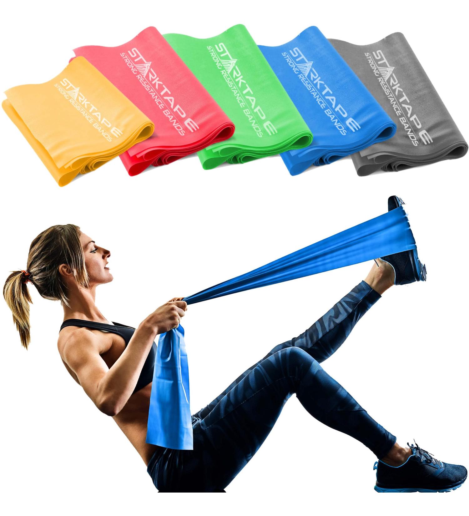 Resistance Bands for Physical Therapy & Home Exercise - Latex & Non-Latex - 50 Yards Roll | SET5-ALL - Buy Online on GoSupps.com