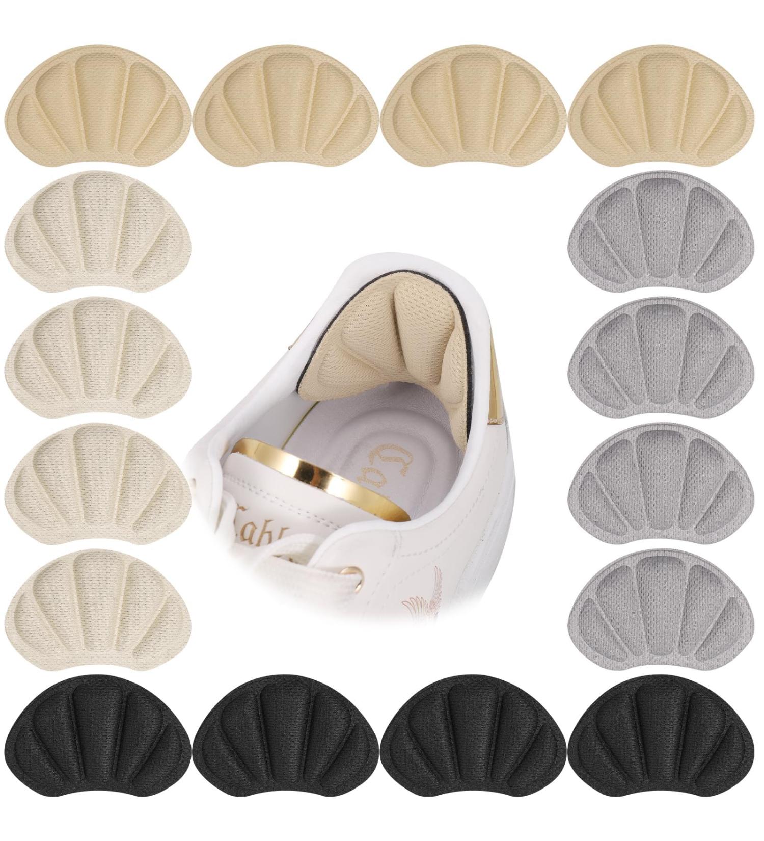 Jizzu Heel Pillows - 8 Pairs Self-Adhesive Shoe Pads for Big Shoes | Thick Foot Inserts for Men & Women | Multicolored Anti-Bubble Insole Inserts - Buy Online on GoSupps.com