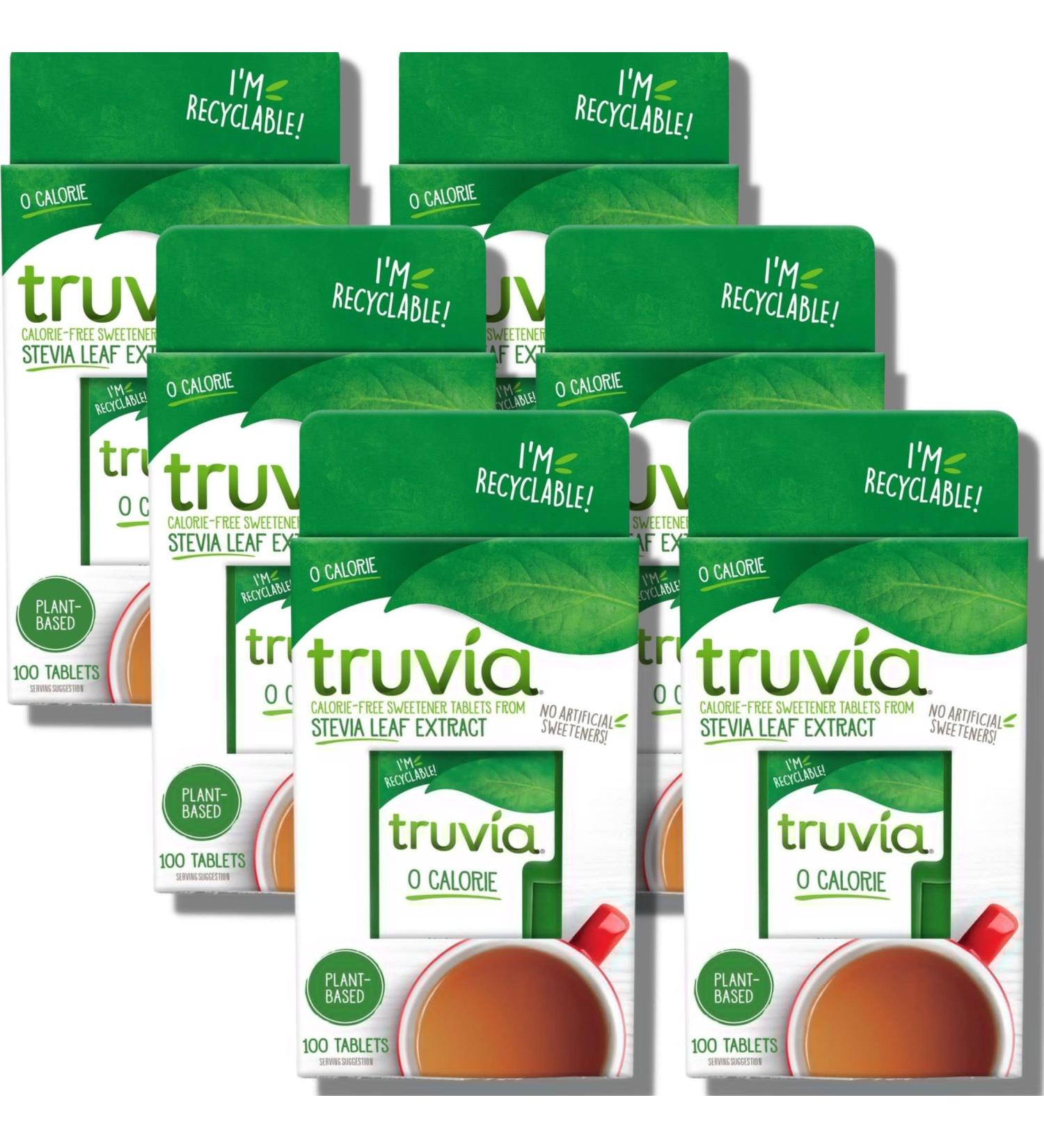 Truvia Sweetener Tablets 100 per pack - Bundle of 6 by The Great British Kitchen (total of 600 Truvia Sugar) - Buy Online on GoSupps.com