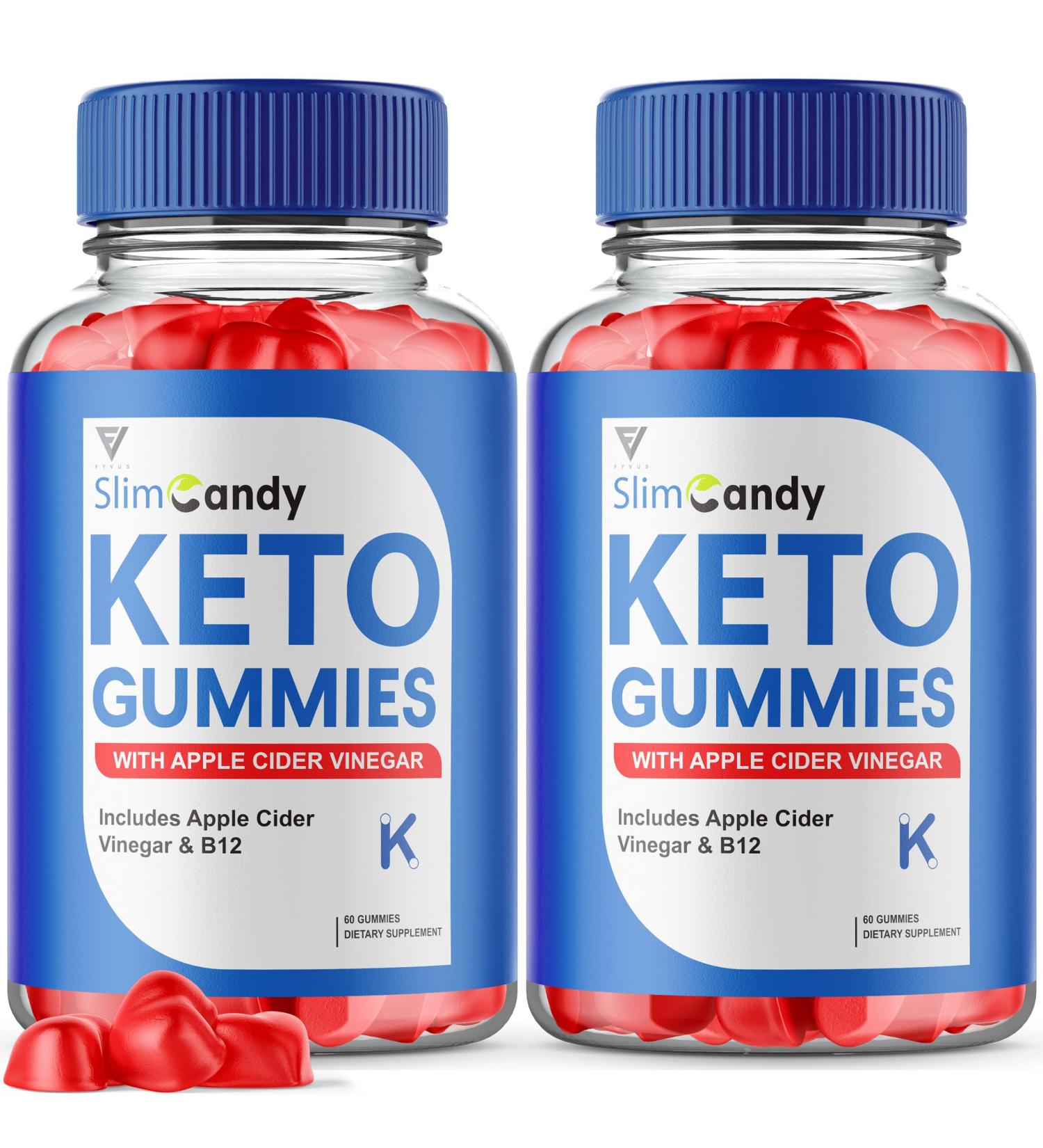 Keto ACV Gummies for Weight Loss - 2 Pack of Slim Candy Apple Cider Vinegar Supplement - 120 Gummies for Women and Men - Oprah Winfrey Approved - Shark Tank Slimcandy - Buy Online on GoSupps.com