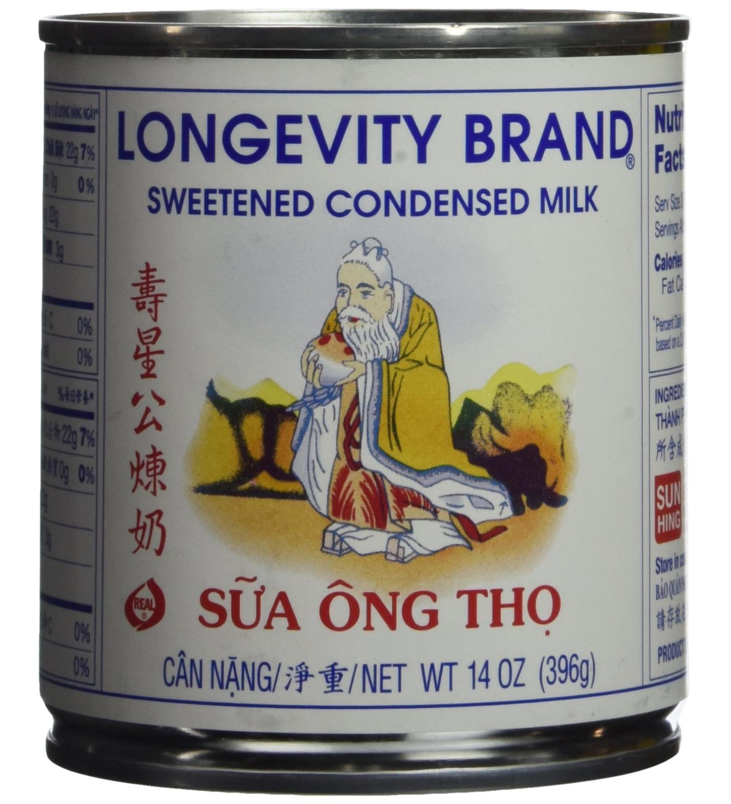 Longevity Sweetened Condensed Milk 14 Oz. (Pack of 2)