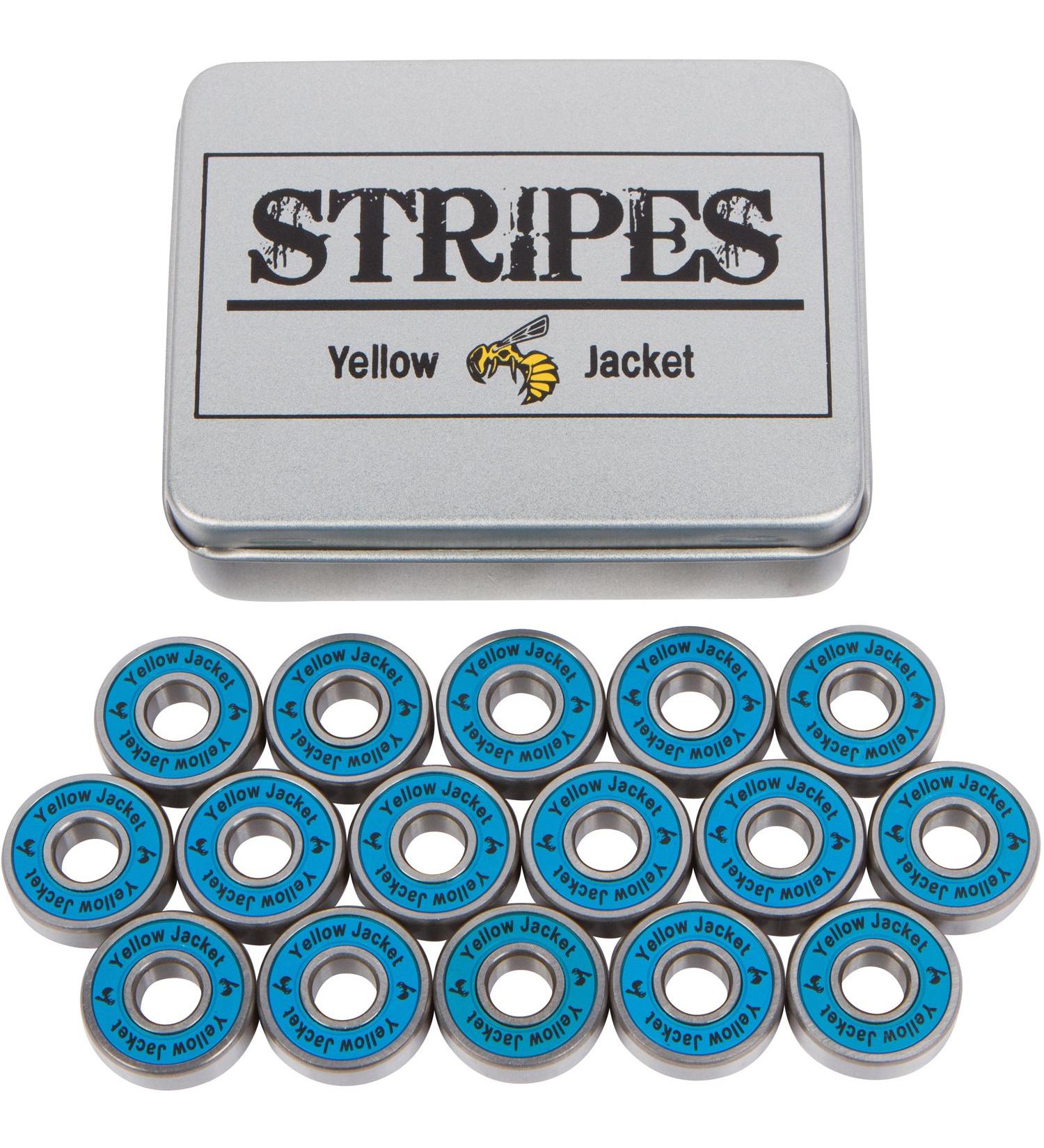 Yellow Jacket Premium Inline Skate Bearings - 608 ABEC 9 Roller Skate Bearings (Pack of 16) - Bomber Blue Stripes - Buy Online on GoSupps.com
