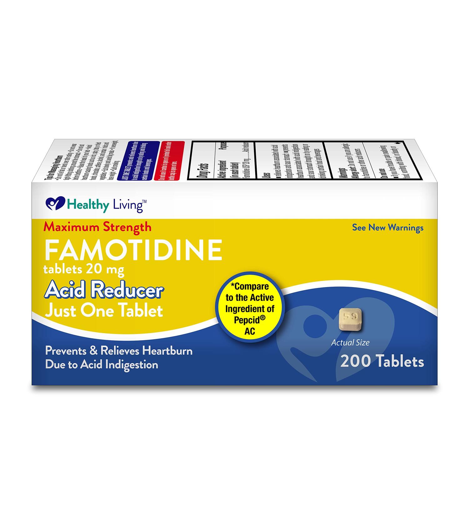 Acid Reducer 20mg Famotidine 200 Tablets for Heartburn & Indigestion Relief | Healthy Living - Buy Online on GoSupps.com
