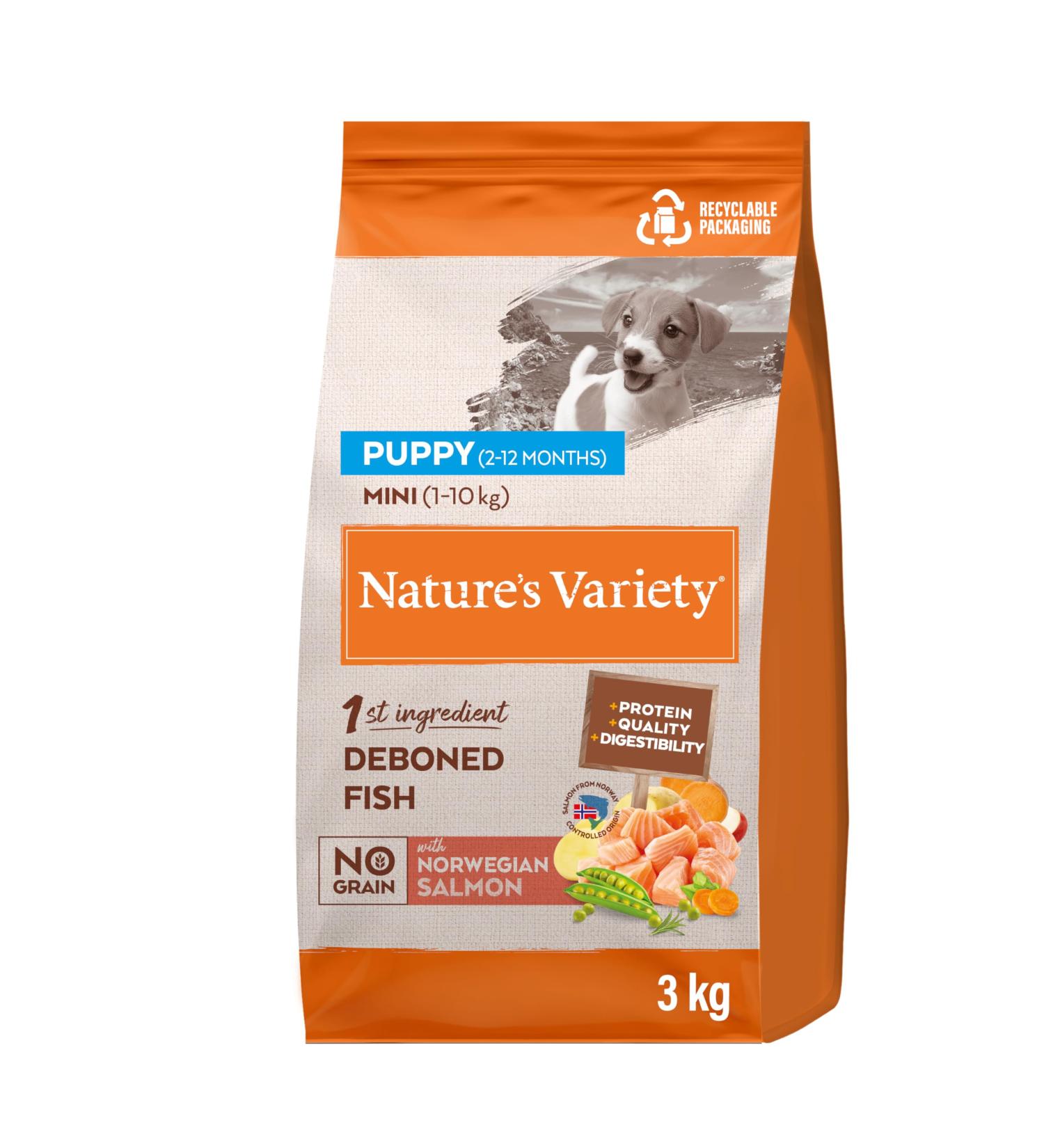 Nature's Variety No Grain - Puppy Mini Dog Food - Norwegian Salmon - 3kg - Buy Online on GoSupps.com