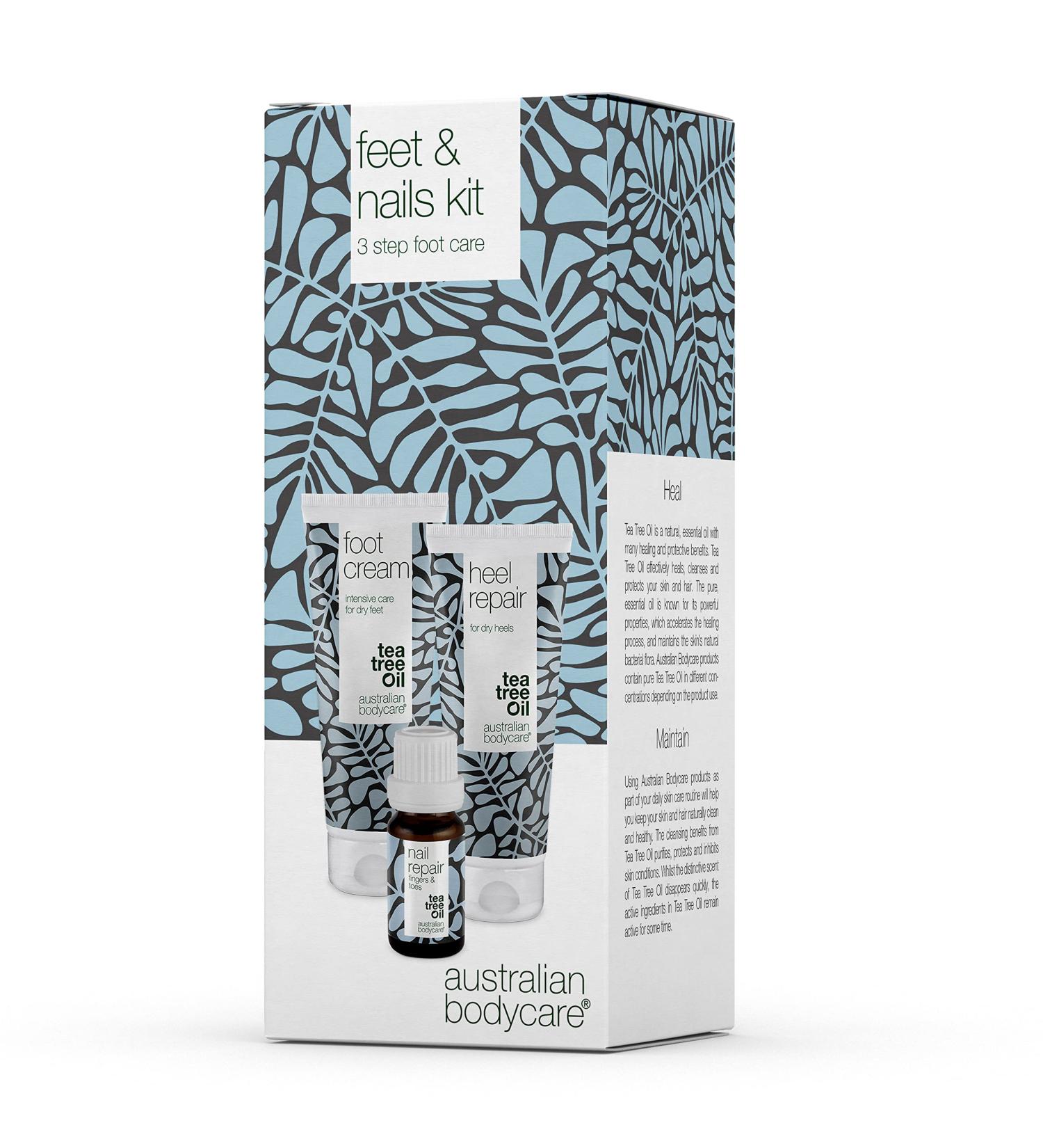 Feet and Nails Care Kit with Tea Tree Oil - Foot Cream Heel Repair and Nail Repair for Softer Healthier Feet and Nails - Moisturizes Soothes and Repairs Dry and Cracked Heels - Buy Online on GoSupps.com