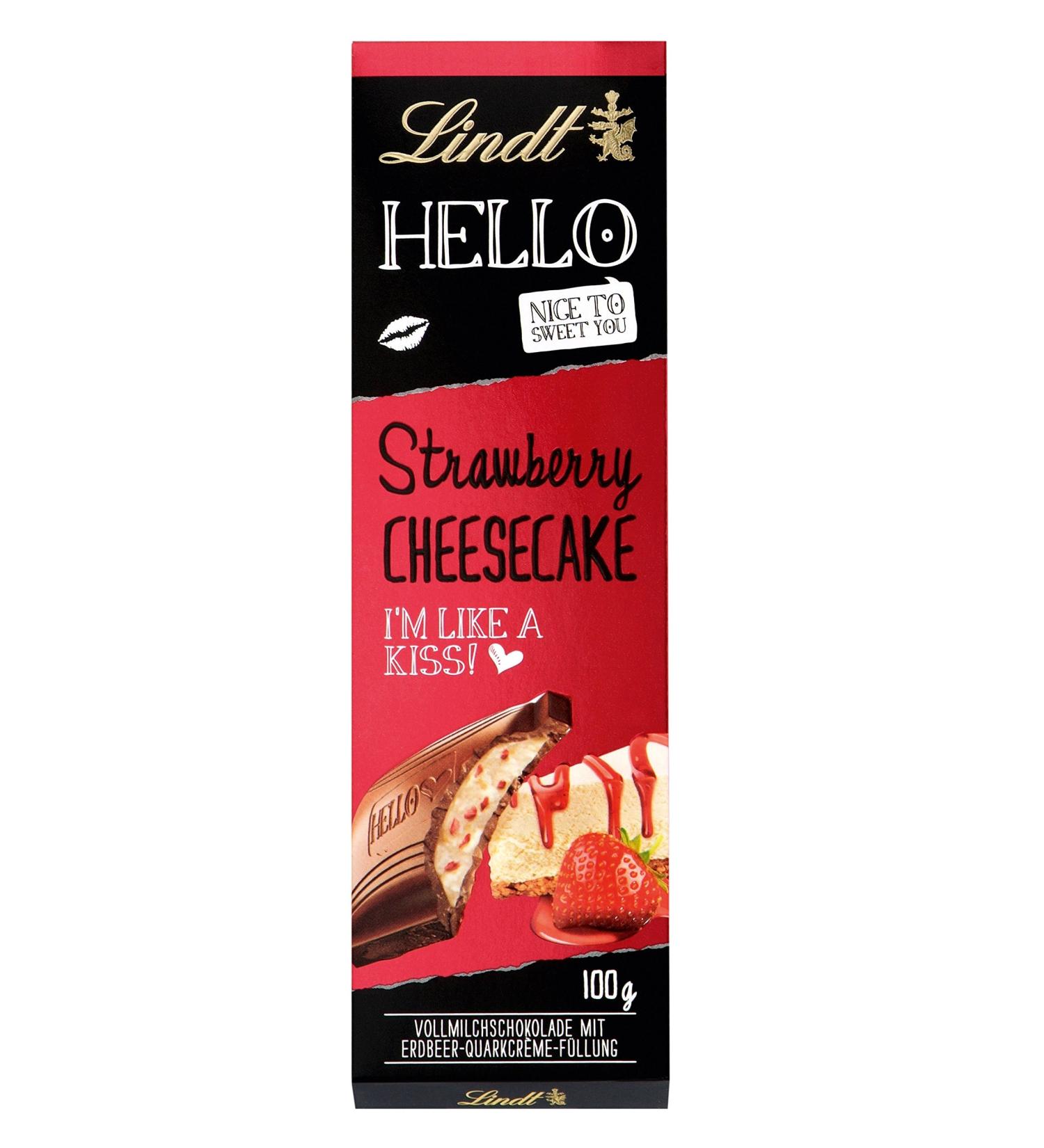  Lindt Lindt & Spr ngli Hello Strawberry Cheesecake Set of 4 x 100 g - Buy Online on GoSupps.com