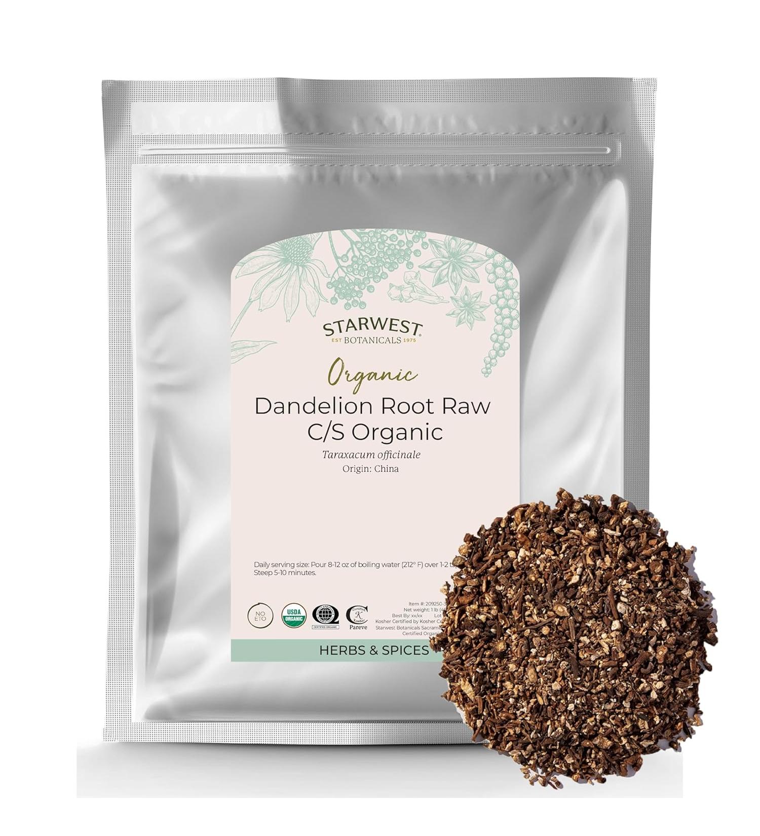 Buy Organic Dandelion Root CS 1 lb | Starwest Botanicals - Premium Herbal Supplement - Buy Online on GoSupps.com