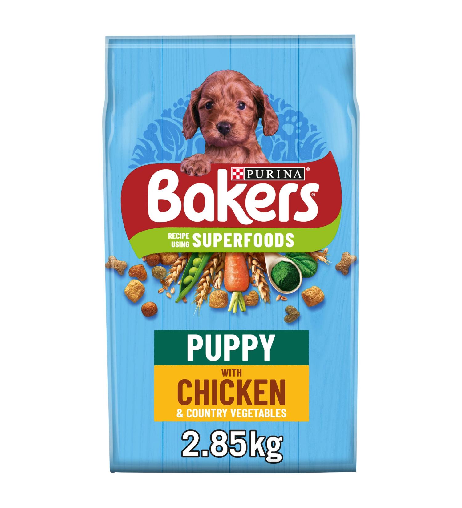 Bakers Puppy Chicken and Veg Dog Food 2.85kg (Pack of 4) - Buy Online on GoSupps.com