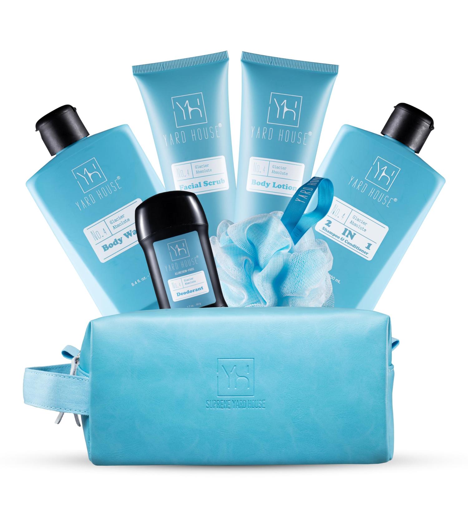 Bath and Body Men's Gift Set - Glacier Absolute | Premium Father's Day Birthday & Christmas Gifts | Skin Care Kits in Leather Toiletry Bag - Buy Online on GoSupps.com
