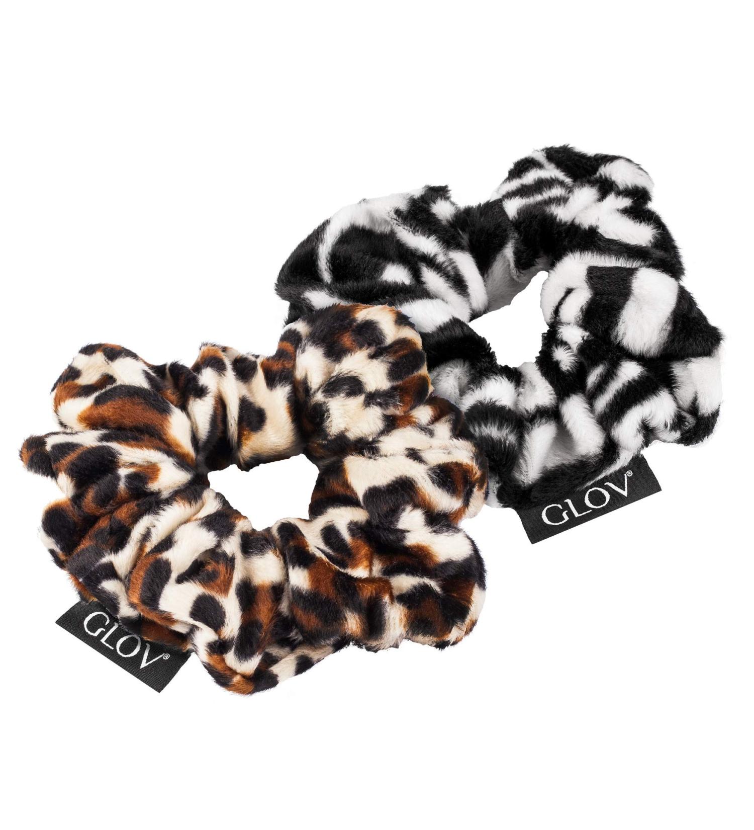 Safari Pattern Hair Tie Scrunchy Set for Girls & Women - 2 Pieces of Stylish Hair Straps & Rubber Bands - Buy Online on GoSupps.com