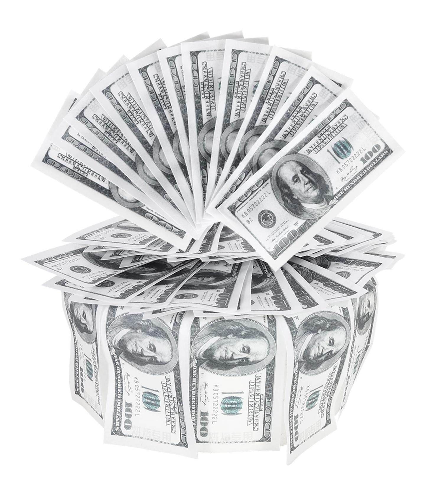 SYKYCTCY 50 Pack Edible 100 Dollar Bill Image Cake Toppers Wafer Paper Fake Money Cake Picks Baby Shower Dollar Birthday Anniversary Cake Decorations Party Supplies Color-01 - Buy Online on GoSupps.com