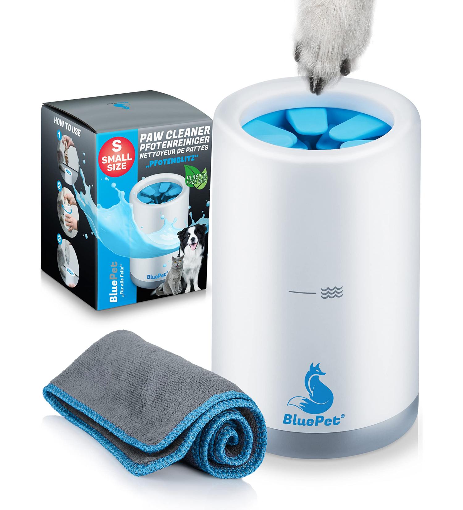 Bluepet Pfotenlitz Dog Paw Cleaner | Removes Dirt & Mud | Includes Microfiber Towel | Size S for Small Paws - Buy Online on GoSupps.com