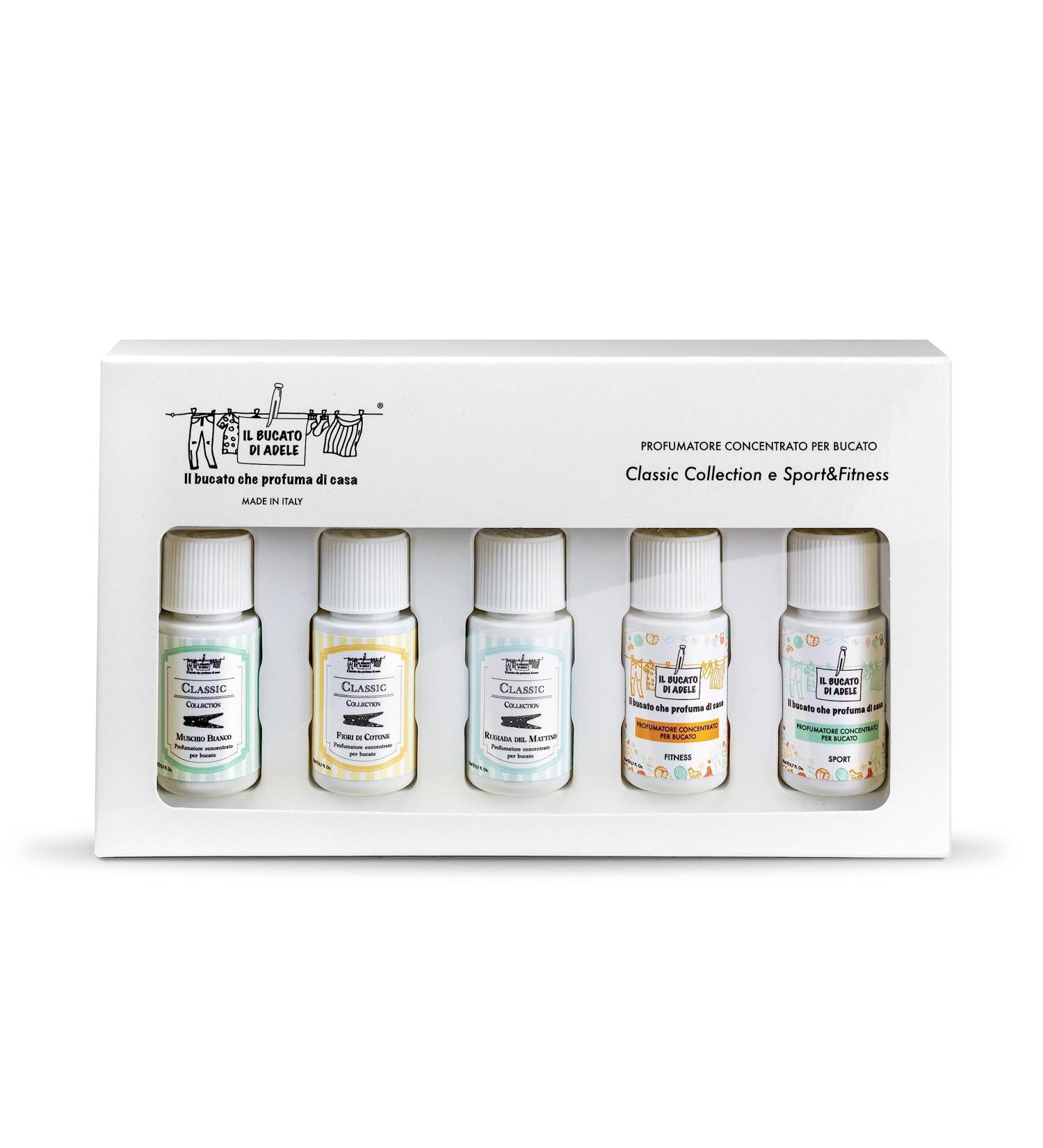 IL BUCATO DI ADELE il bucato che profuma di casa | Laundry Perfume for Washing Machine Sport and Fitness Fragrances Set of 5 Essences 20 ml Each - Buy Online on GoSupps.com