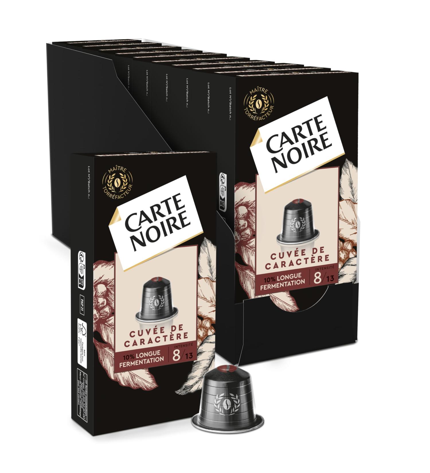 CARTE NOIRE - 100 Nespresso Compatible Cuv e de Caract re Coffee Capsules - Long Fermentation - Pack of 10x10 Aluminum Capsules - Made in France - Buy Online on GoSupps.com