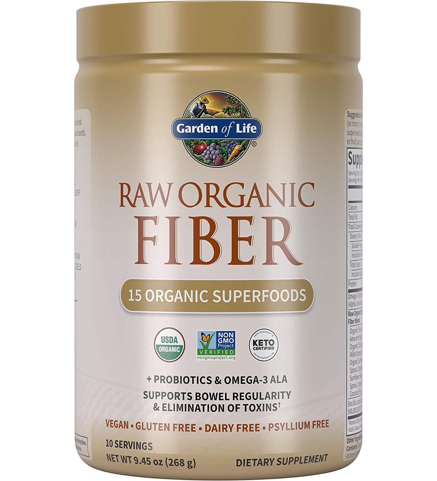 Garden of Life Raw Organic Fiber Powder - 10 Servings | Natural Digestive Support - Buy Online on GoSupps.com